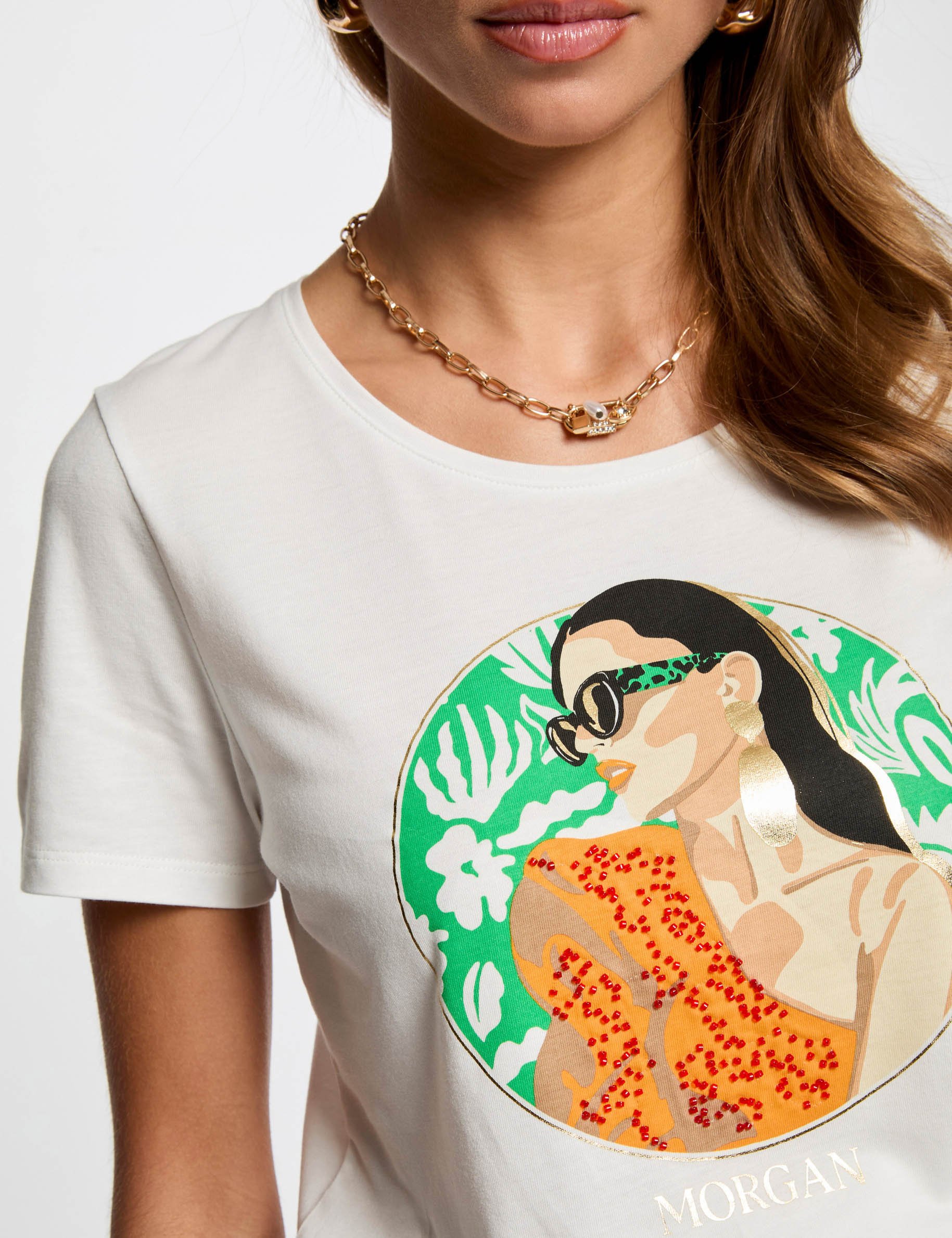 t shirt a inscription blanc femme T-shirt à inscription blanc femme
