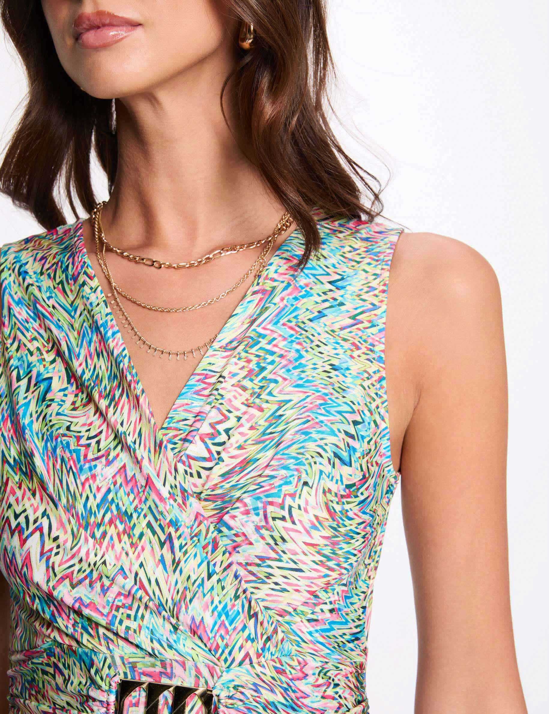 robe trapeze imprimee multicolore femme Robe trapèze imprimée multicolore femme