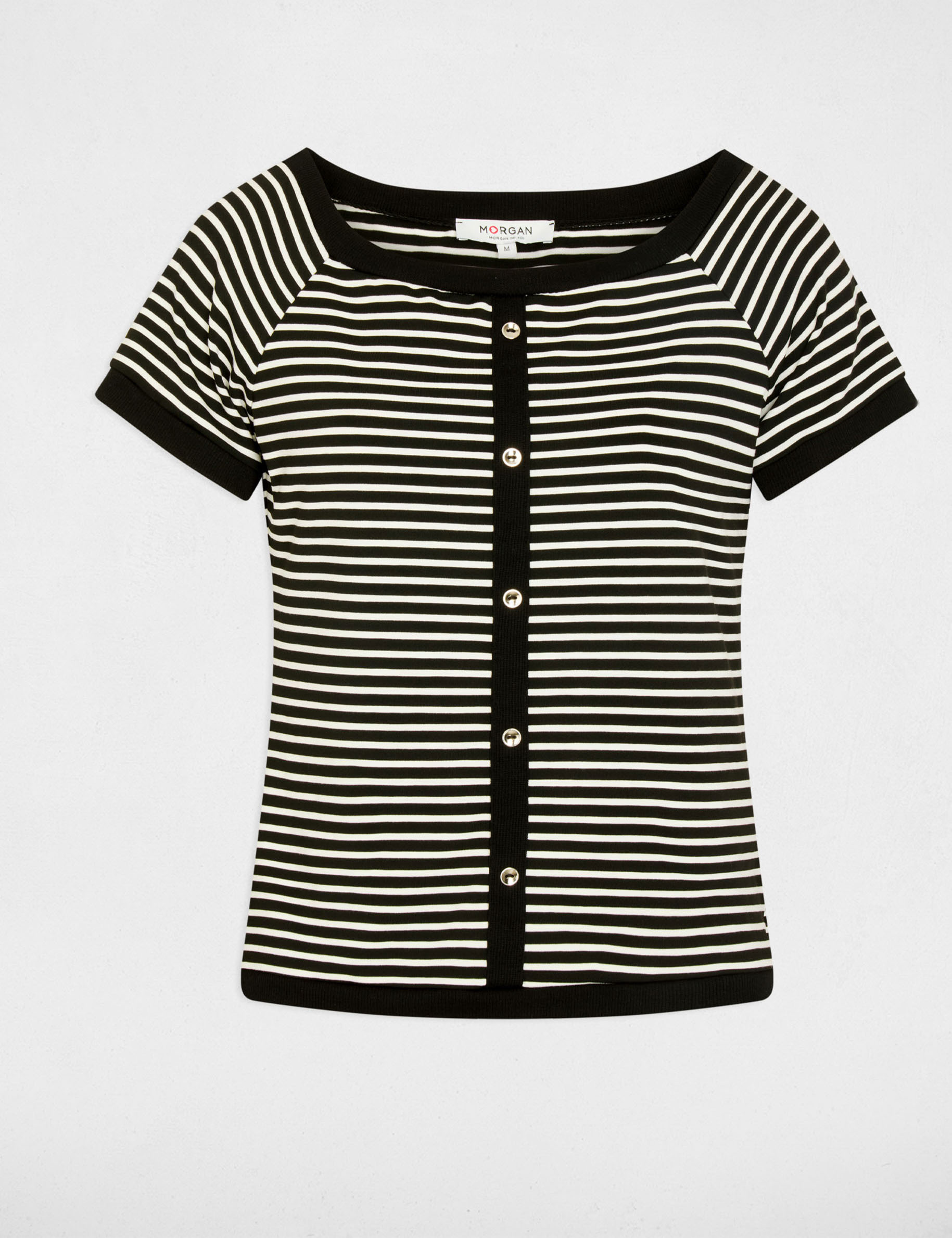 t shirt raye bardot blanc femme T-shirt rayé bardot blanc femme