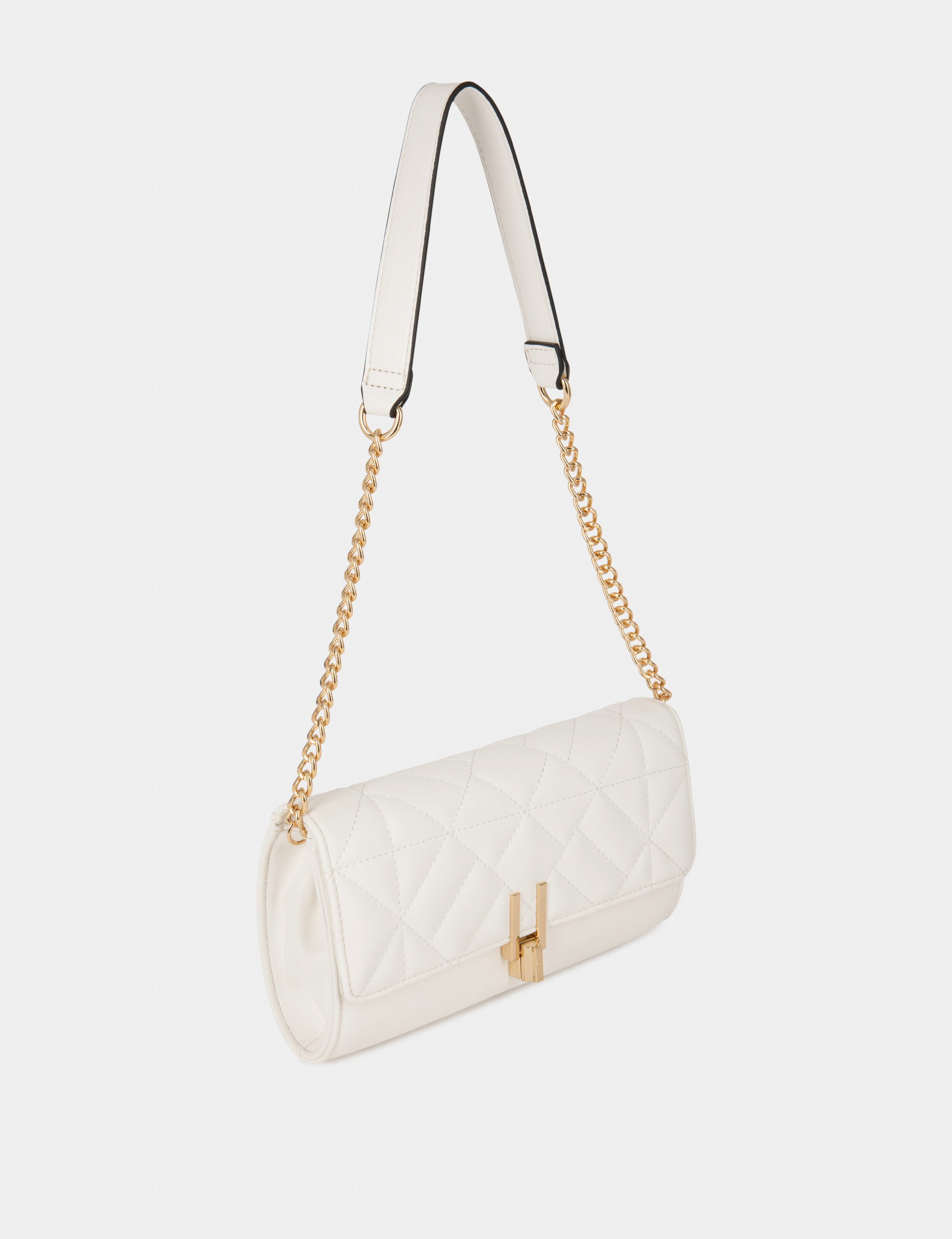 Sac pochette aspect matelassé blanc femme Sac pochette aspect matelassé blanc femme