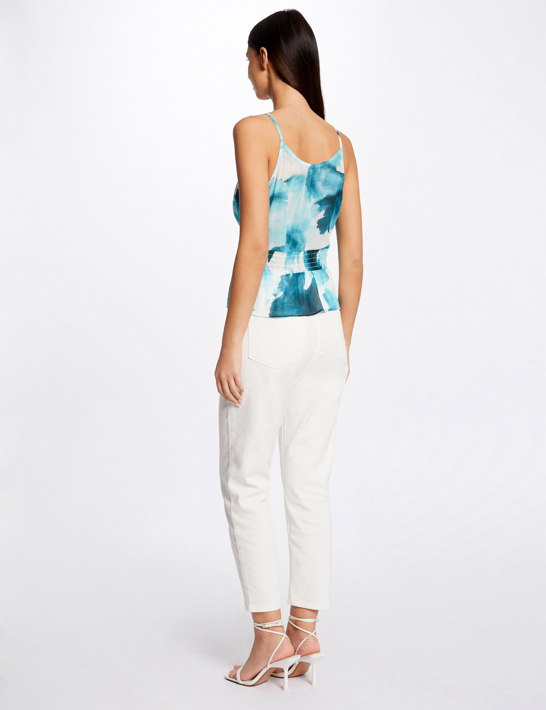 Blouse bretelles fines imprimé abstrait multico femme Blouse bretelles fines imprimé abstrait multico femme