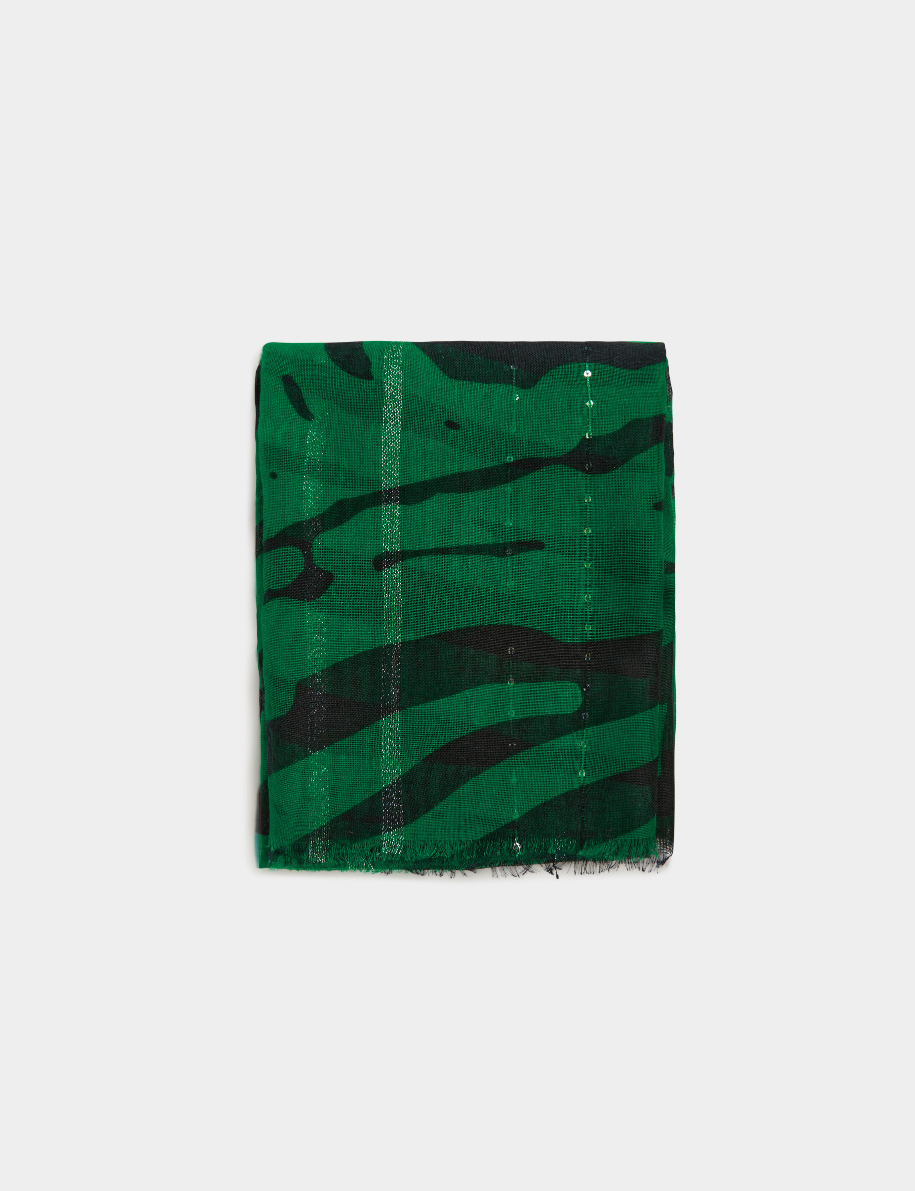 Foulard imprimé zèbre vert femme Foulard imprimé zèbre vert femme