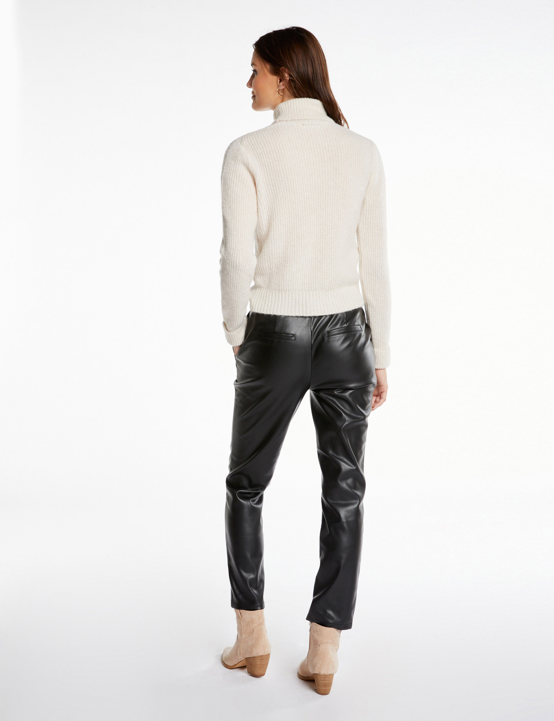 pull manches longues col roule ivoire femme Pull manches longues col roulé ivoire femme