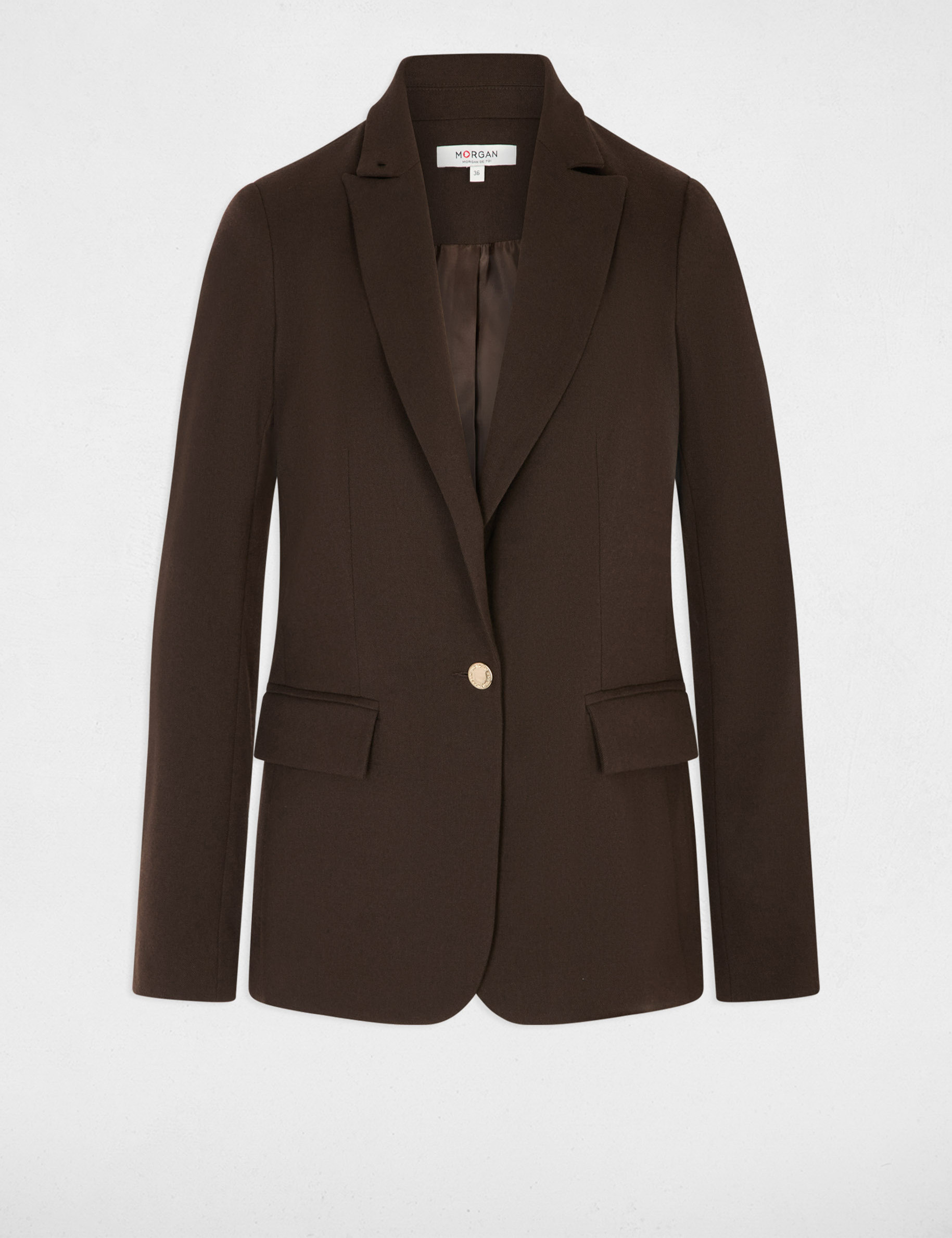 Veste blazer marron fonc&eacute; femme