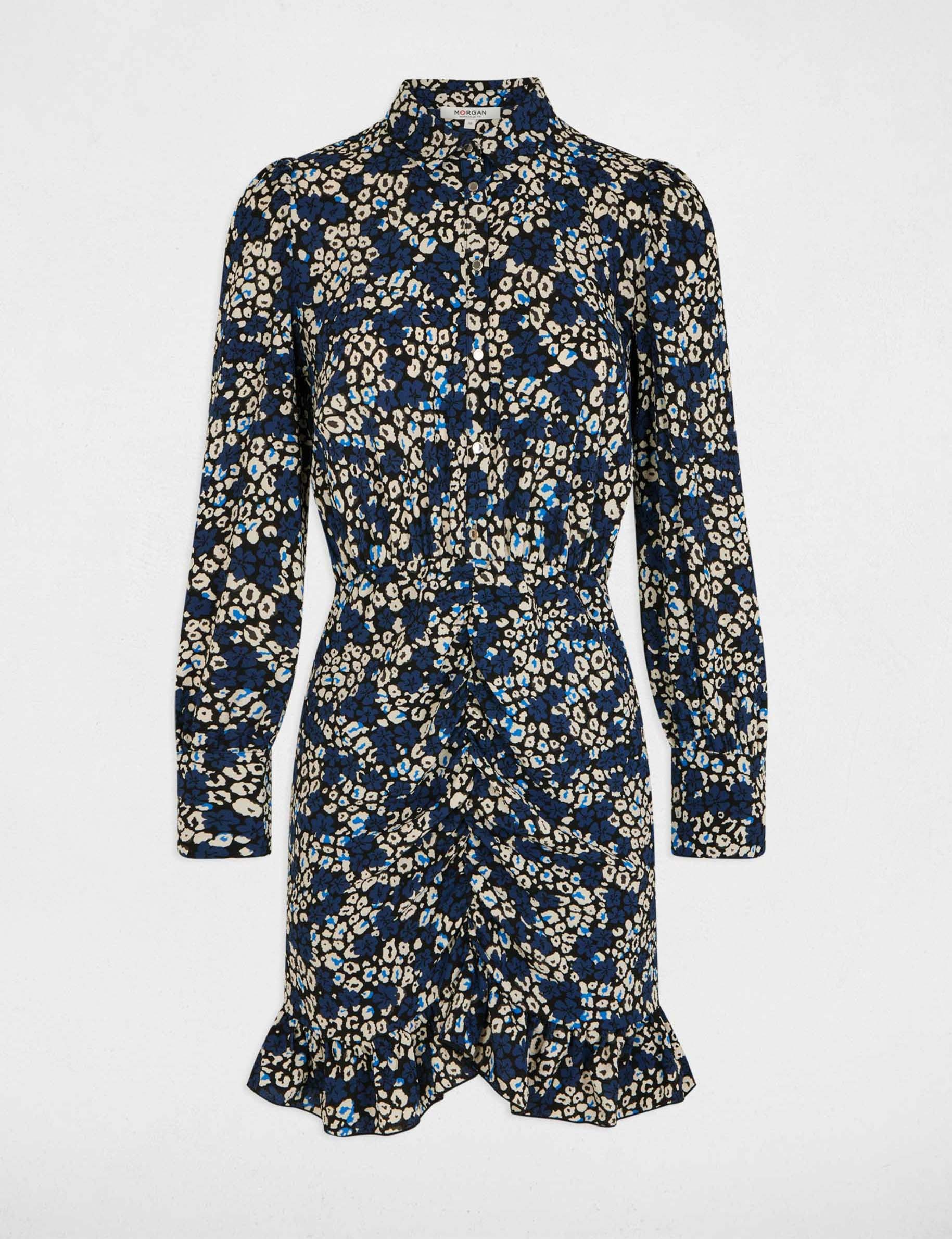 Robe courte fluide multicolore femme