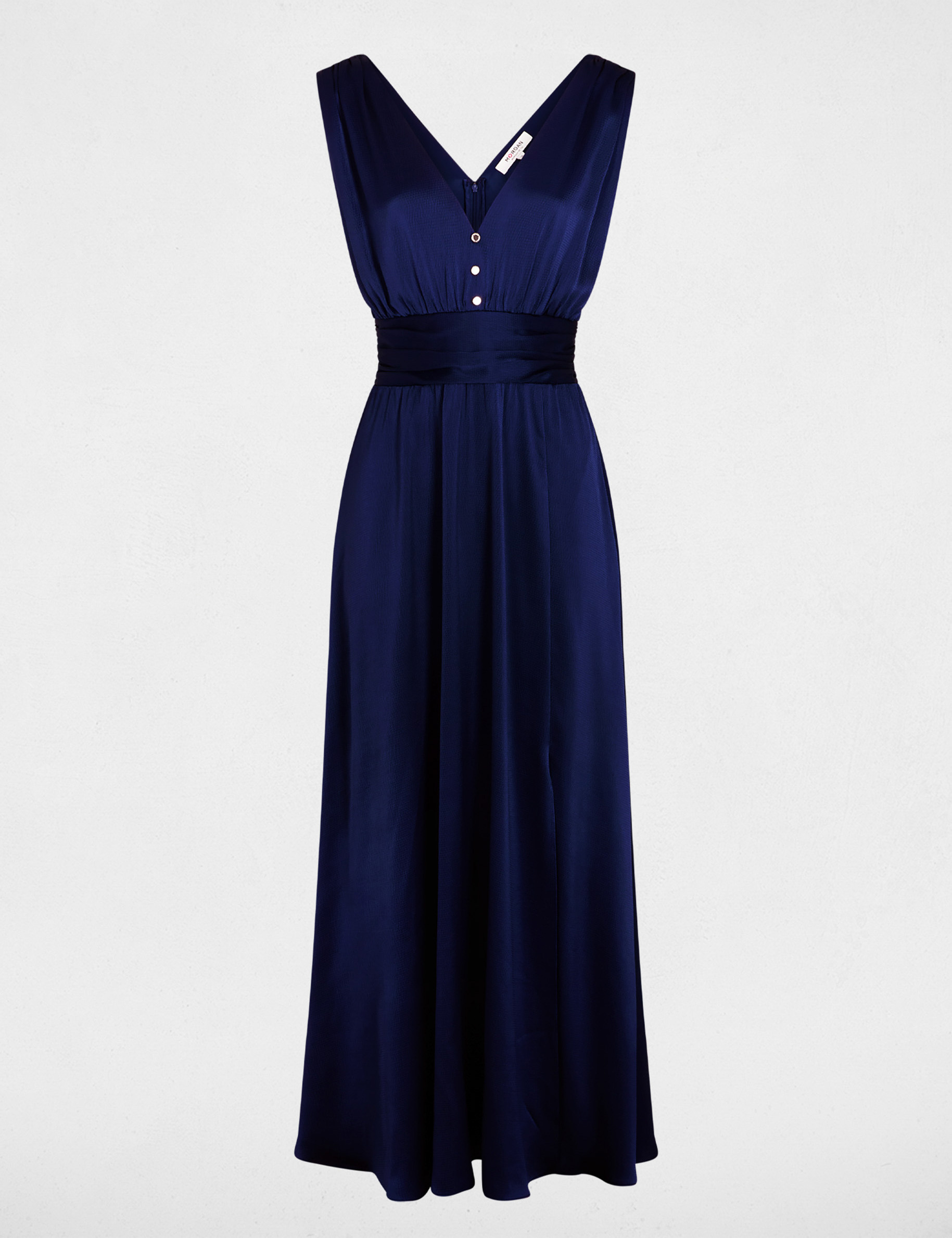 Robe longue fluide bleu marine femme