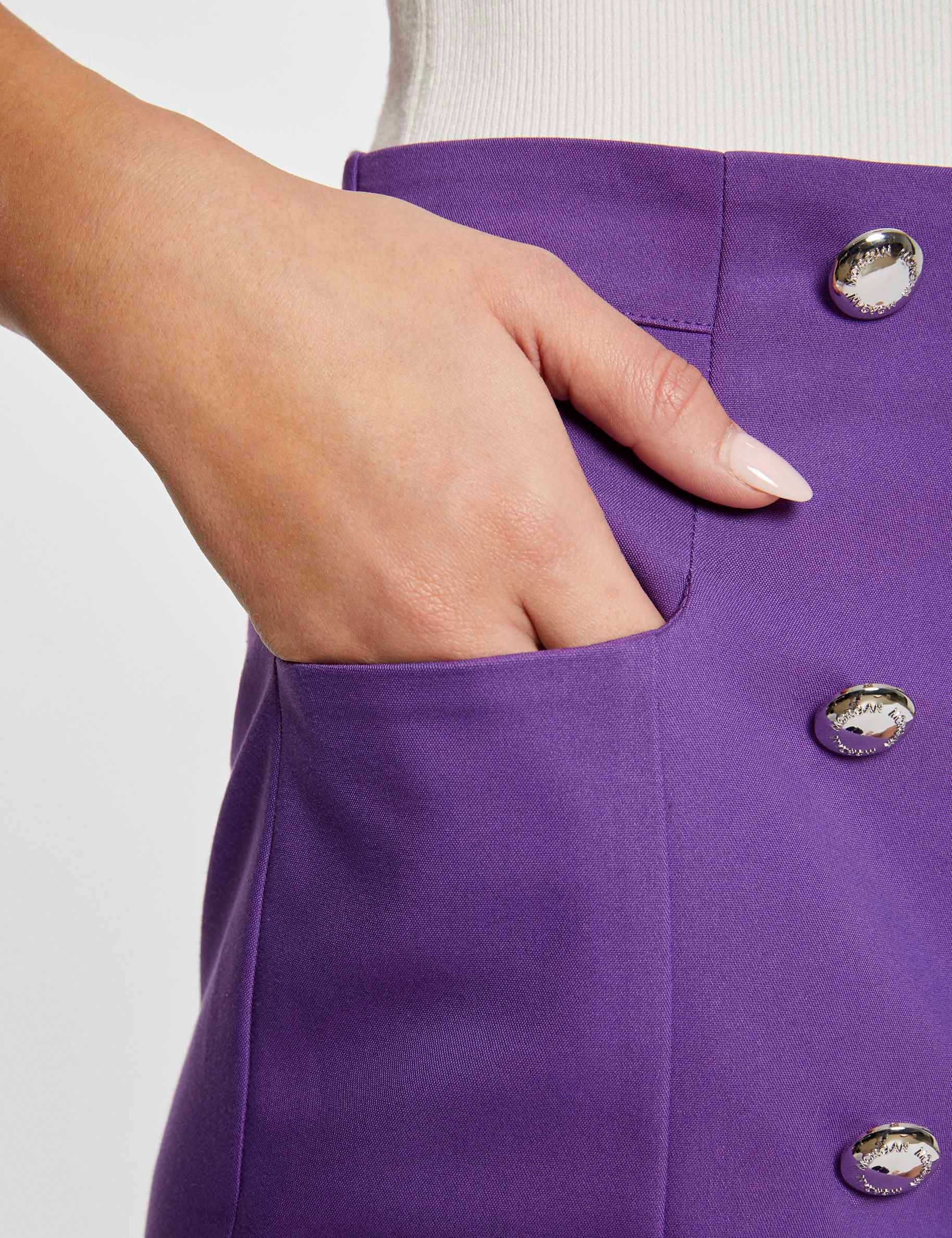 Short city droit à ponts violet fonce femme Short city droit à ponts violet fonce femme