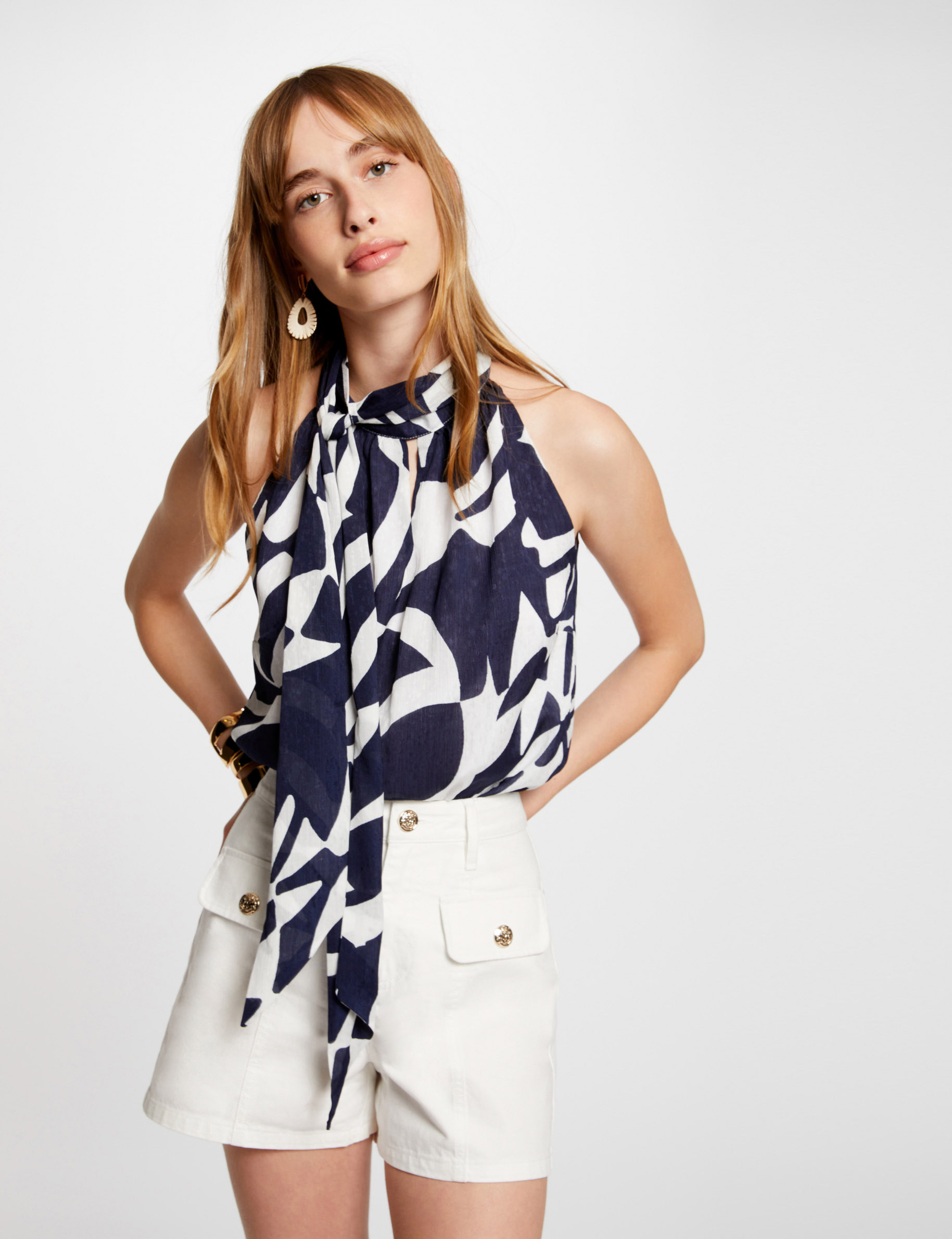 blouse sans manches imprimee multico femme Blouse sans manches imprimée multico femme