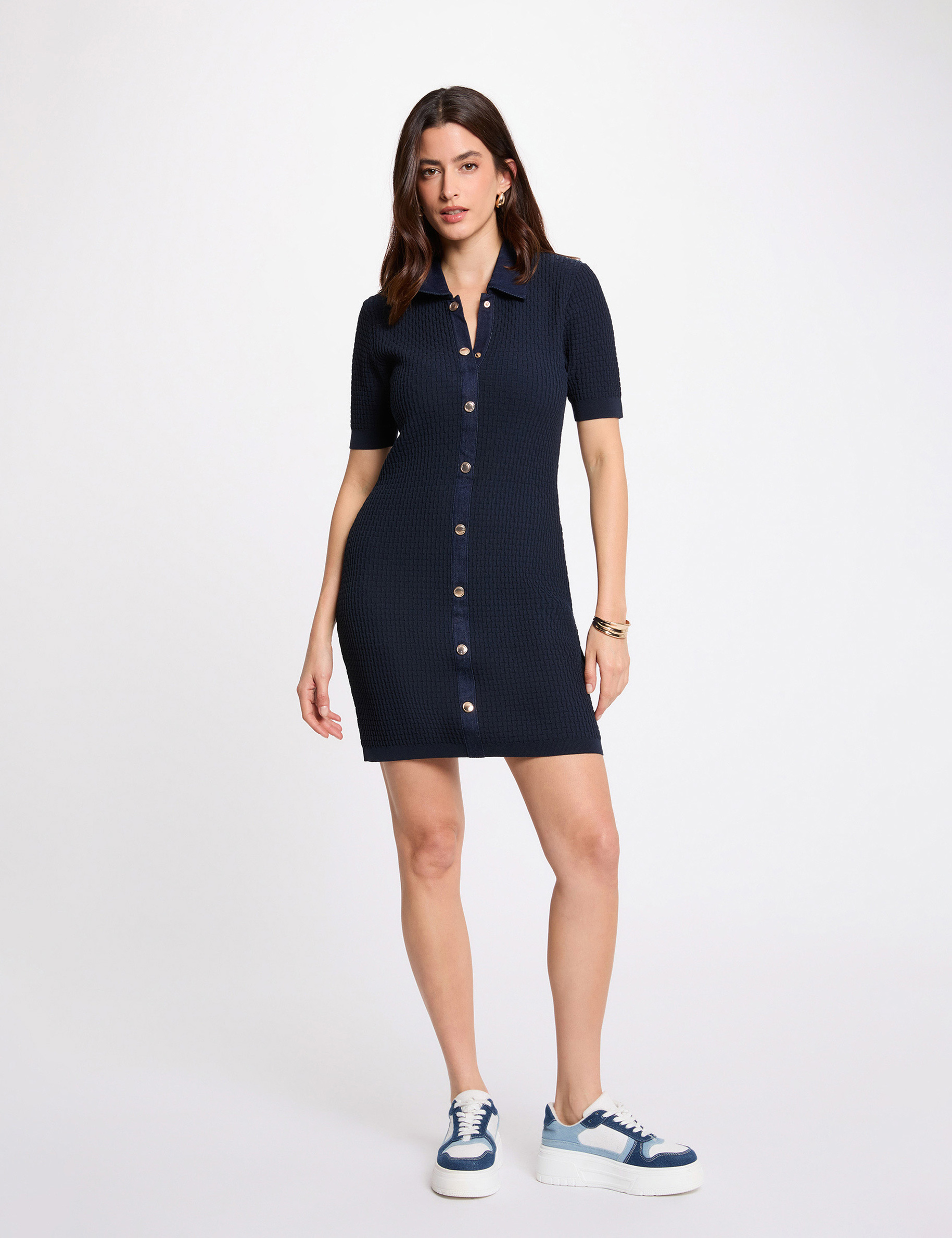 Robe Midi évasée Old Navy - Marine Ancienne, Taille XS - Rayon, Manches Longues - Neuf Avec étiquettes