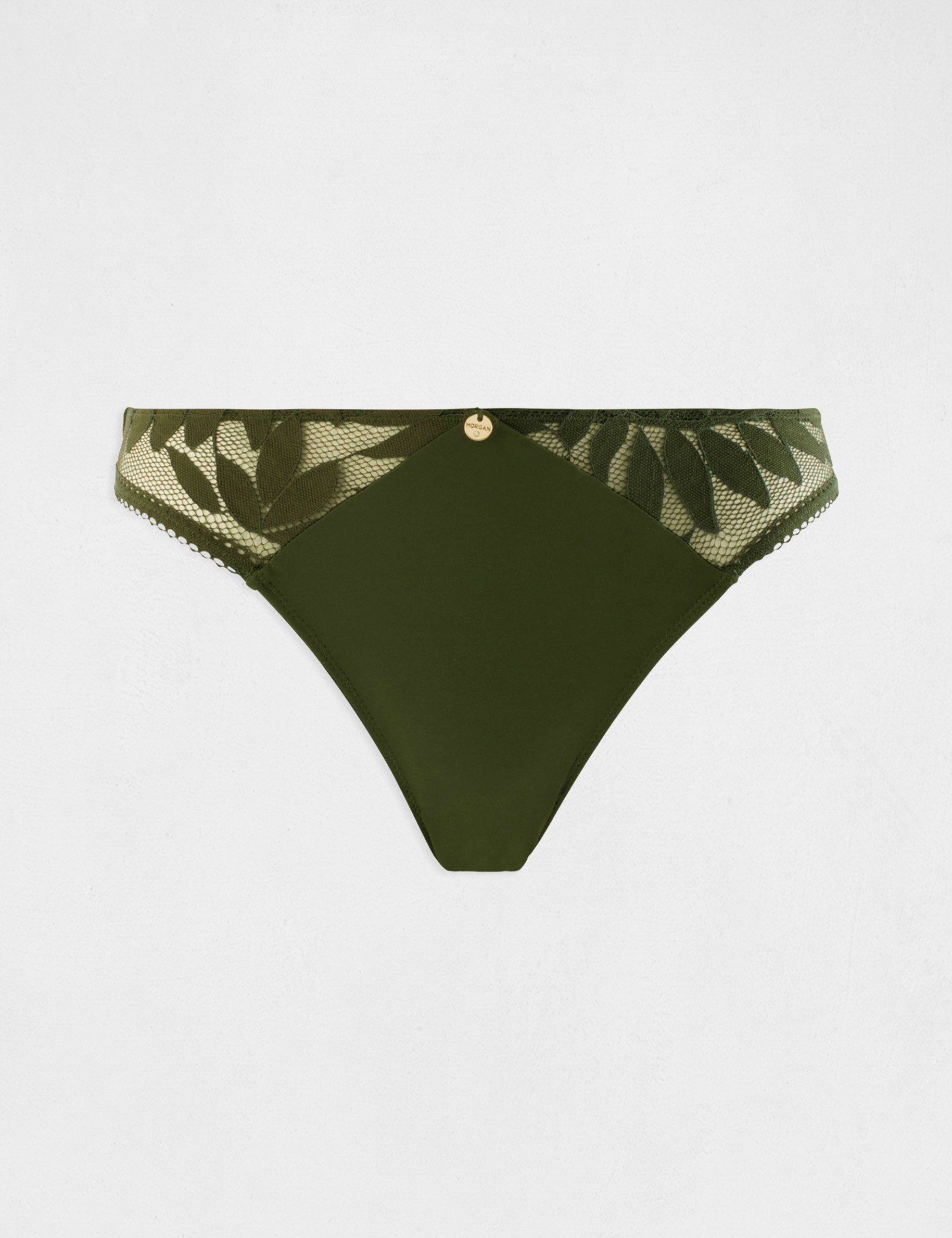 slip en dentelle vert kaki femme Slip en dentelle vert kaki femme