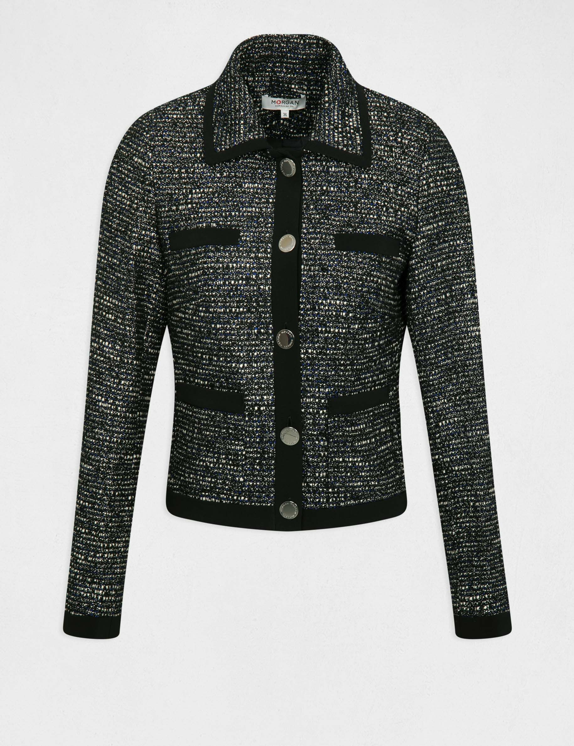 Veste droite boutonnée marine femme Veste droite boutonnée marine femme