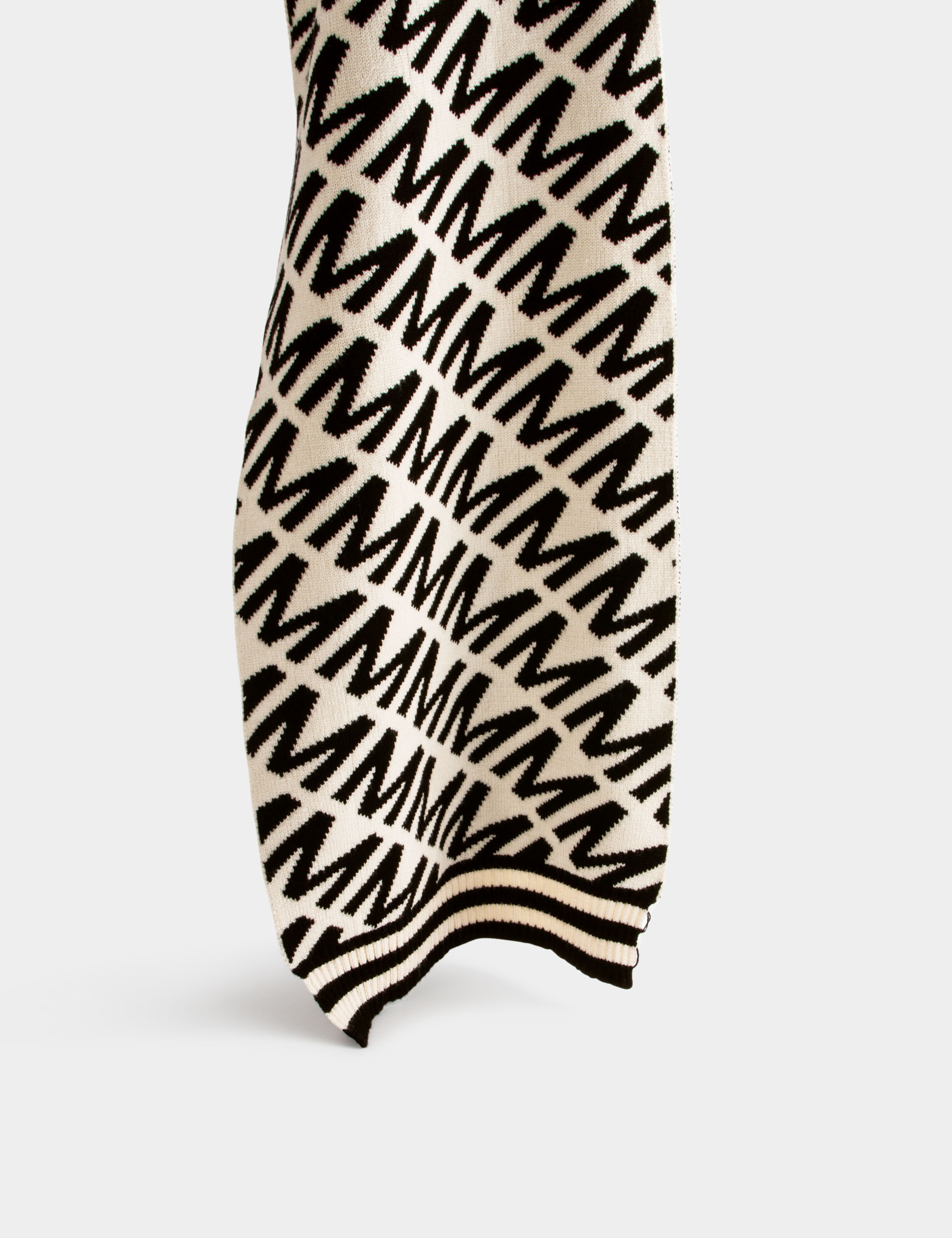 Écharpe imprimé monogramme noir femme