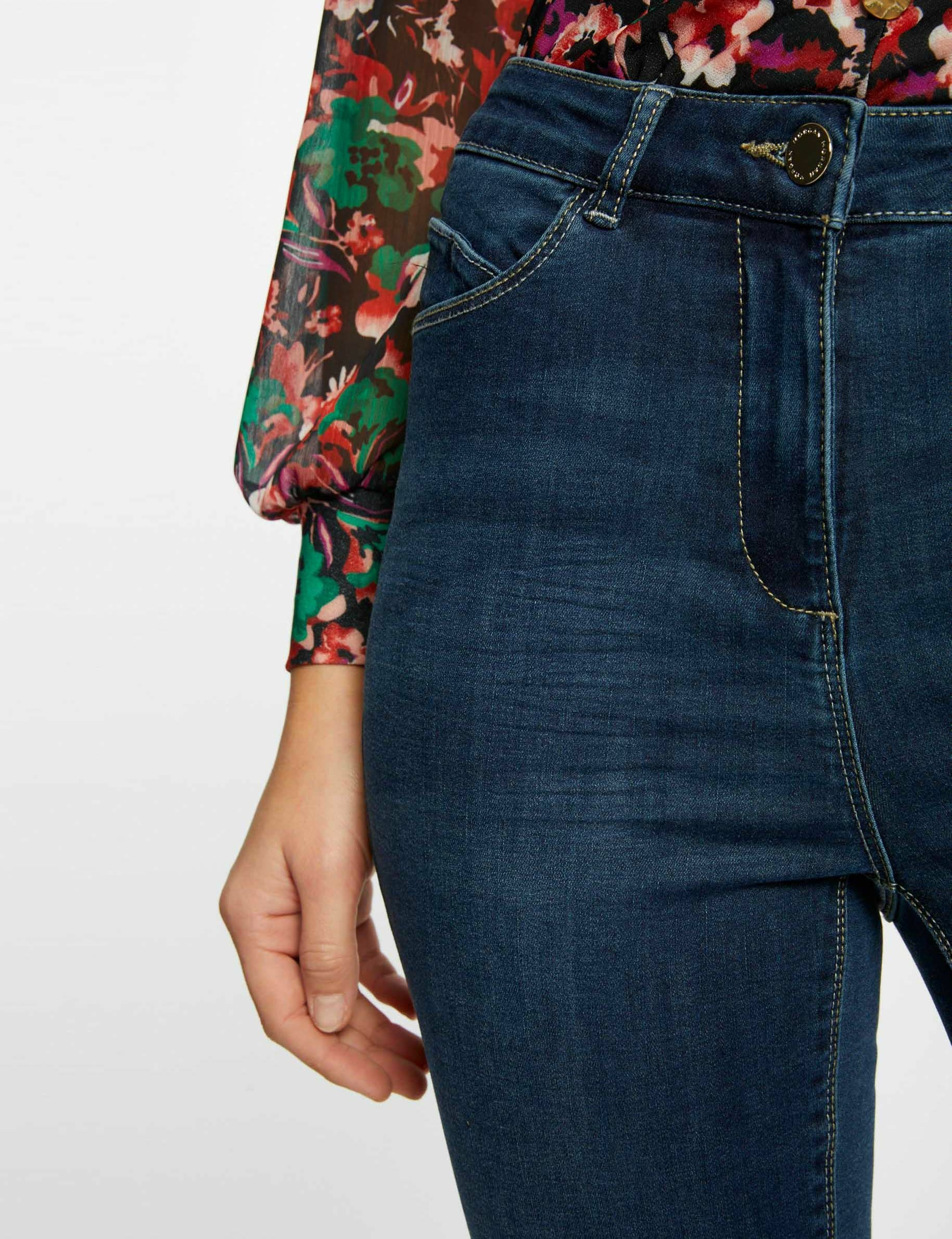 Jeans slim taille haute 7/8ème jean brut femme Jeans slim taille haute 7/8ème jean brut femme