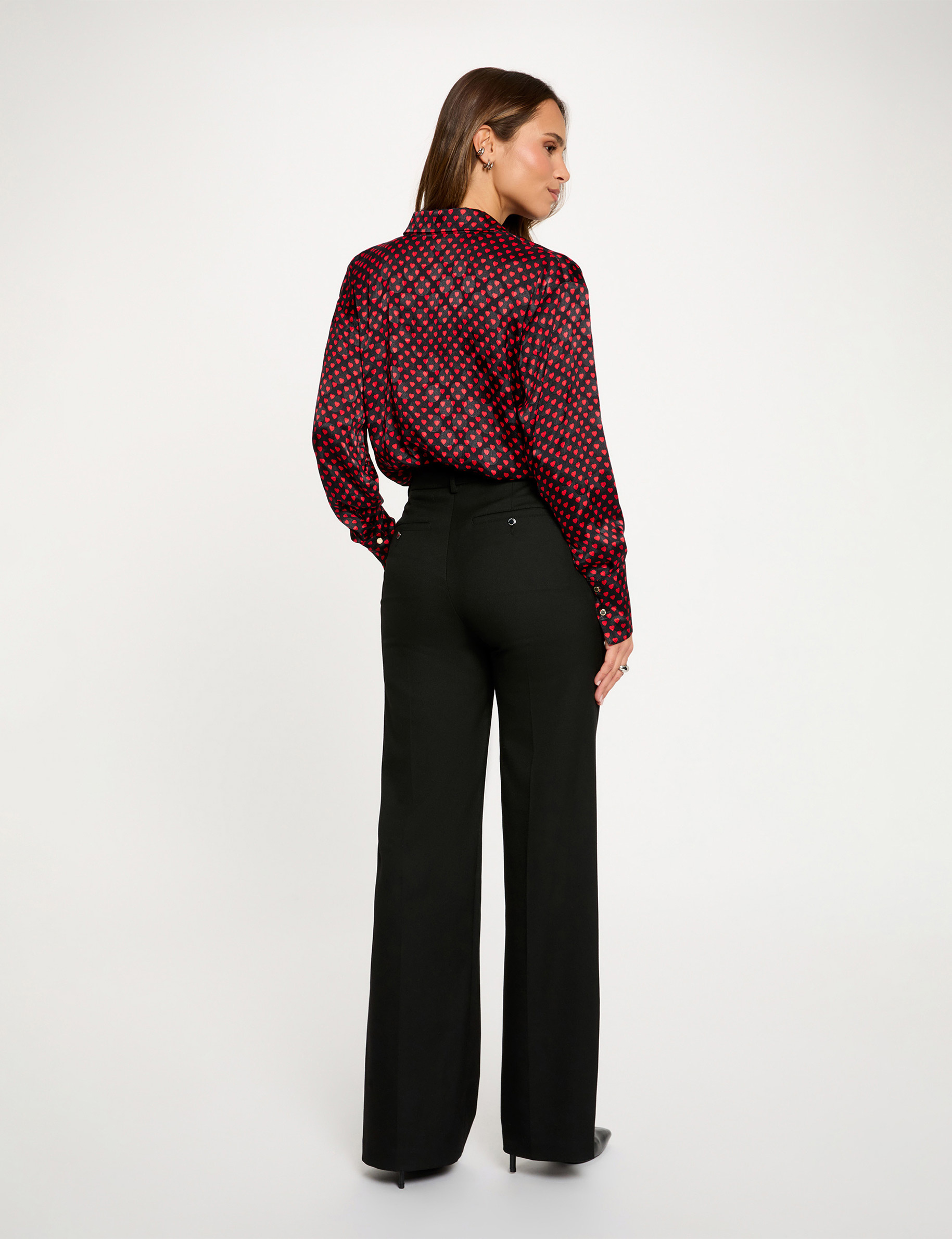 Chemise col &agrave; revers multicolore femme