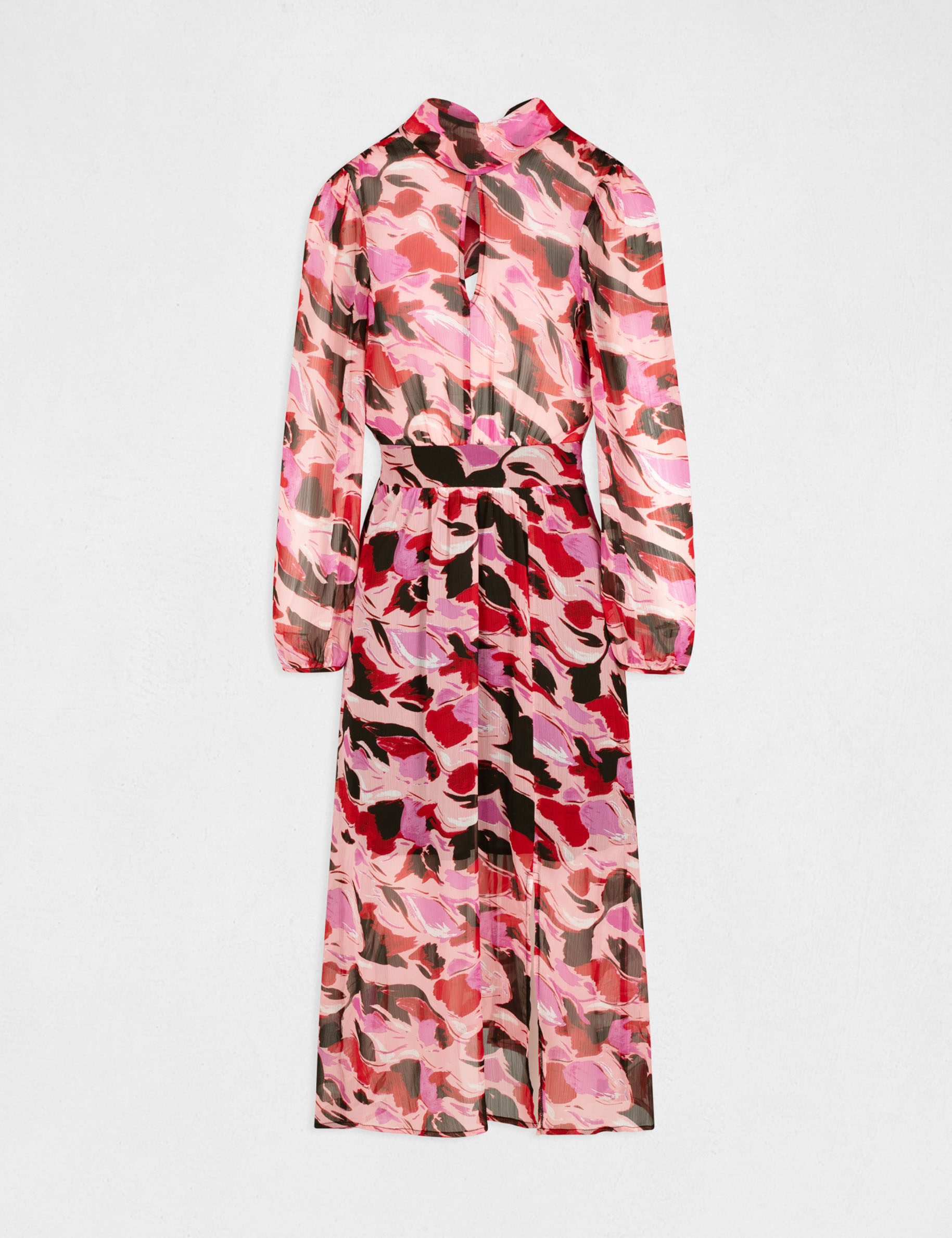 Robe midi droite imprimé abstrait multico femme Robe midi droite imprimé abstrait multico femme