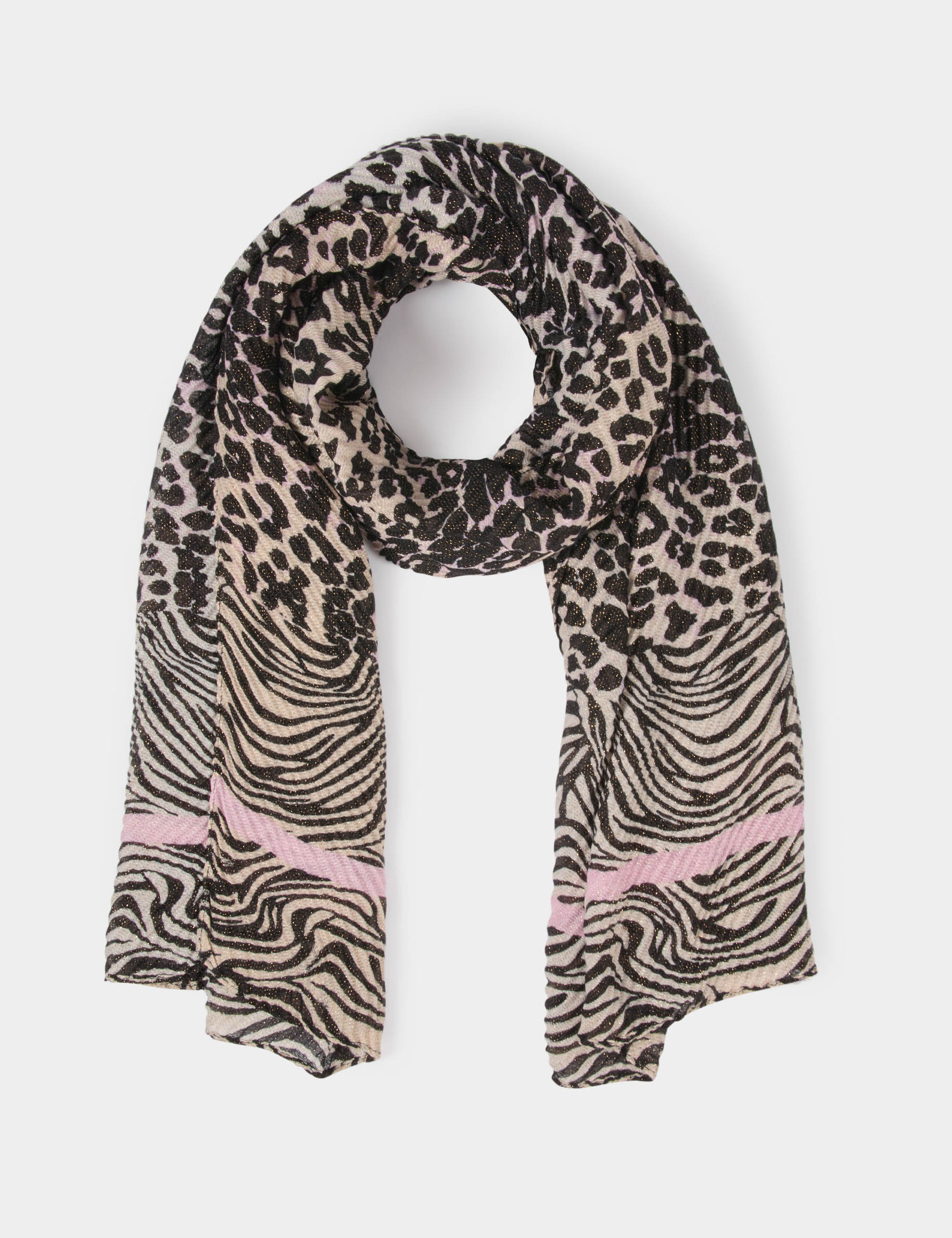 Foulard pliss&eacute; m&eacute;tallis&eacute; multicolore femme
