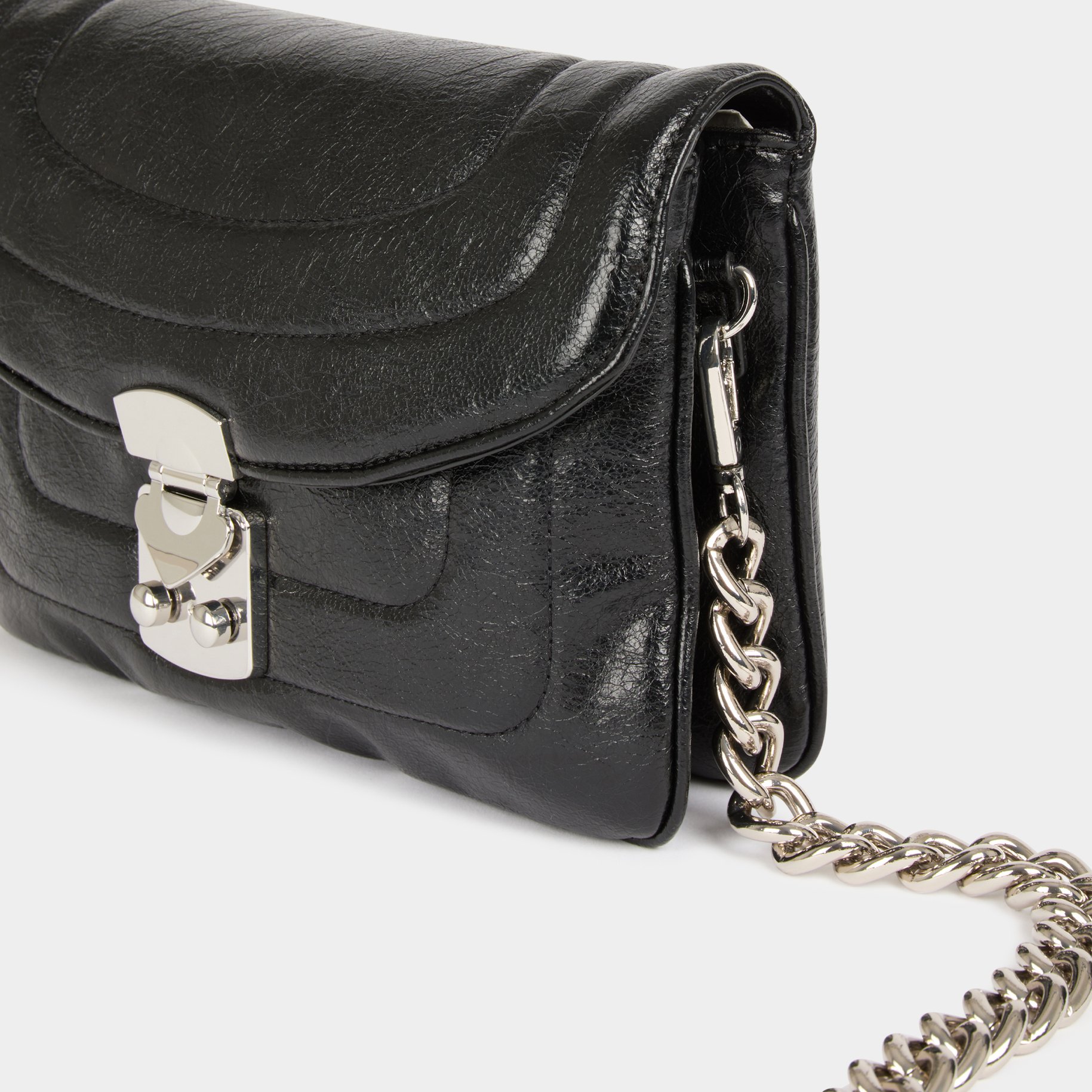 Sac avec anse chaine noir femme Morgan
