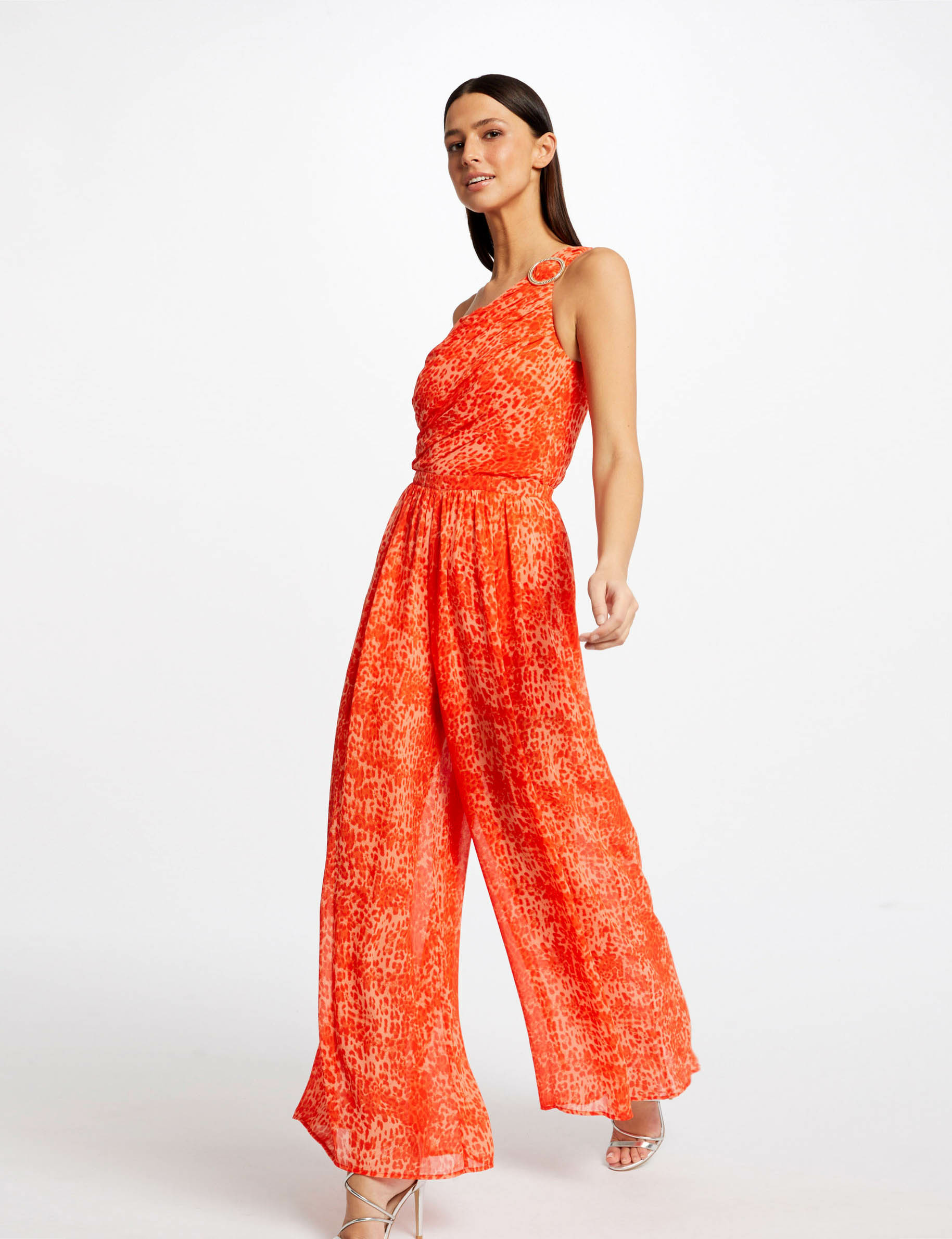 Combinaison large imprimé léopard caramel femme Combinaison large imprimé léopard caramel femme
