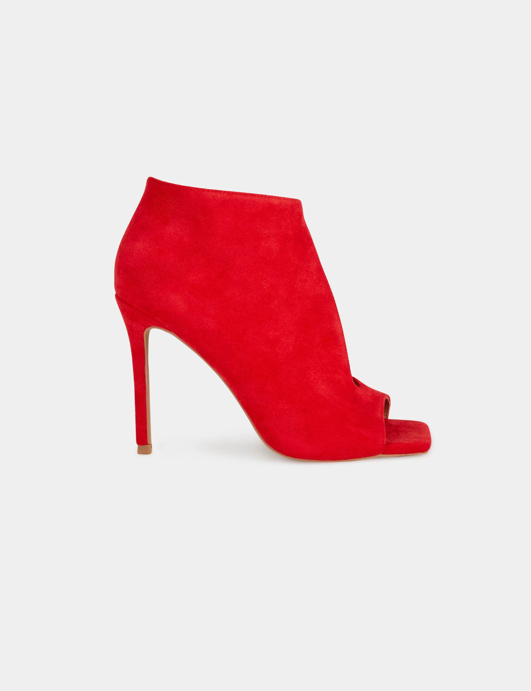 Sandales à talons demi-ouvertes rouge femme