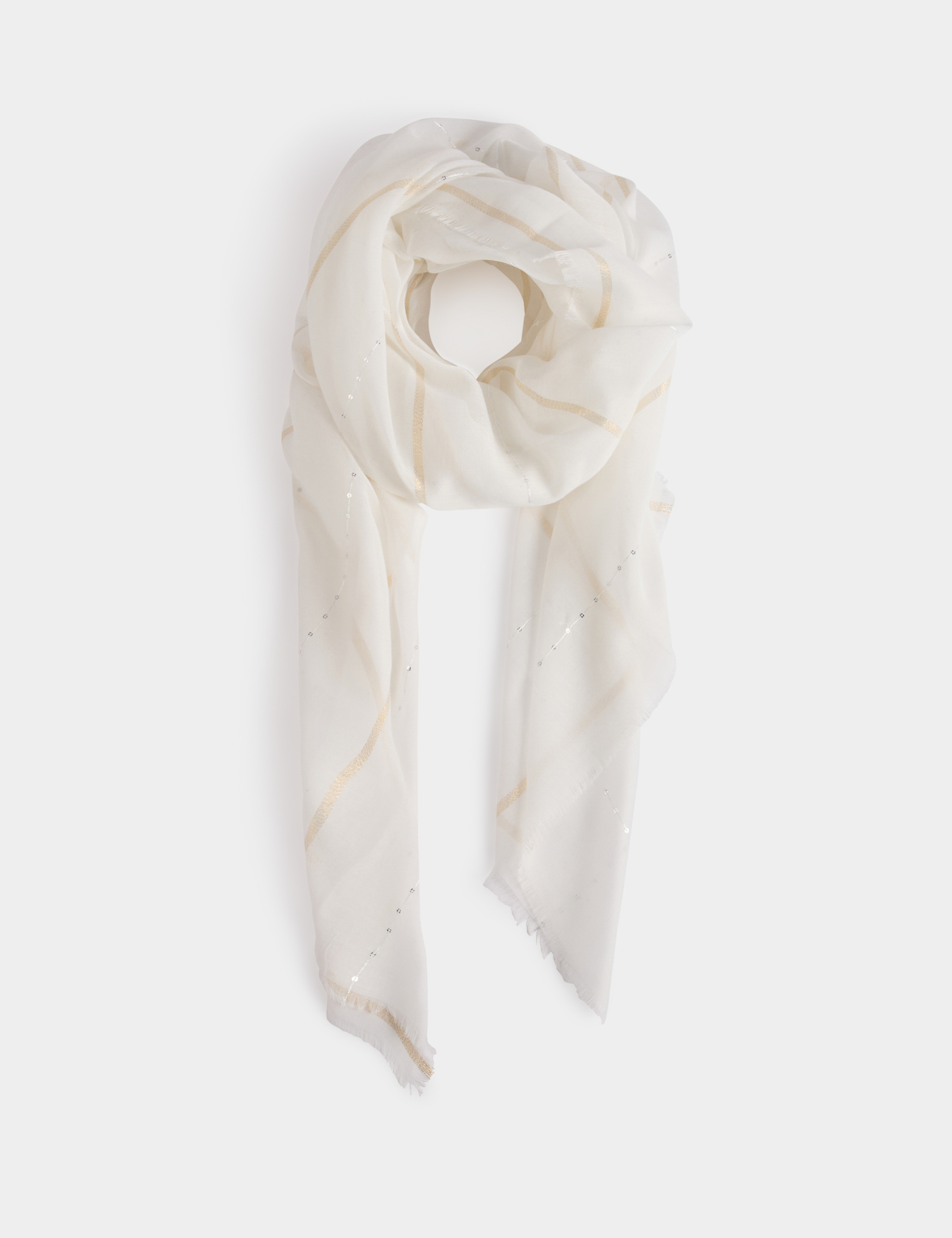 Foulard avec sequins blanc femme Morgan