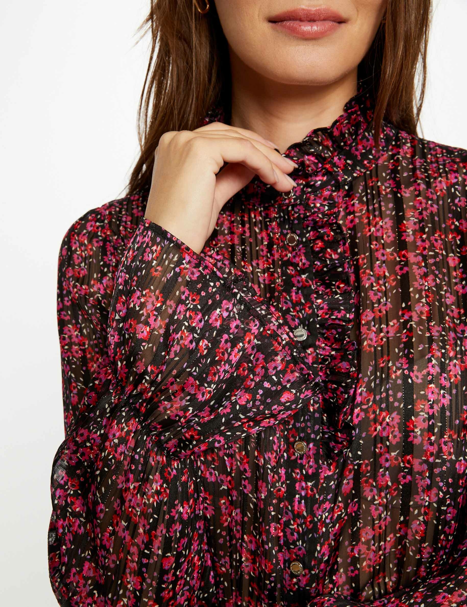 Chemise manches longues imprimé floral multico femme
