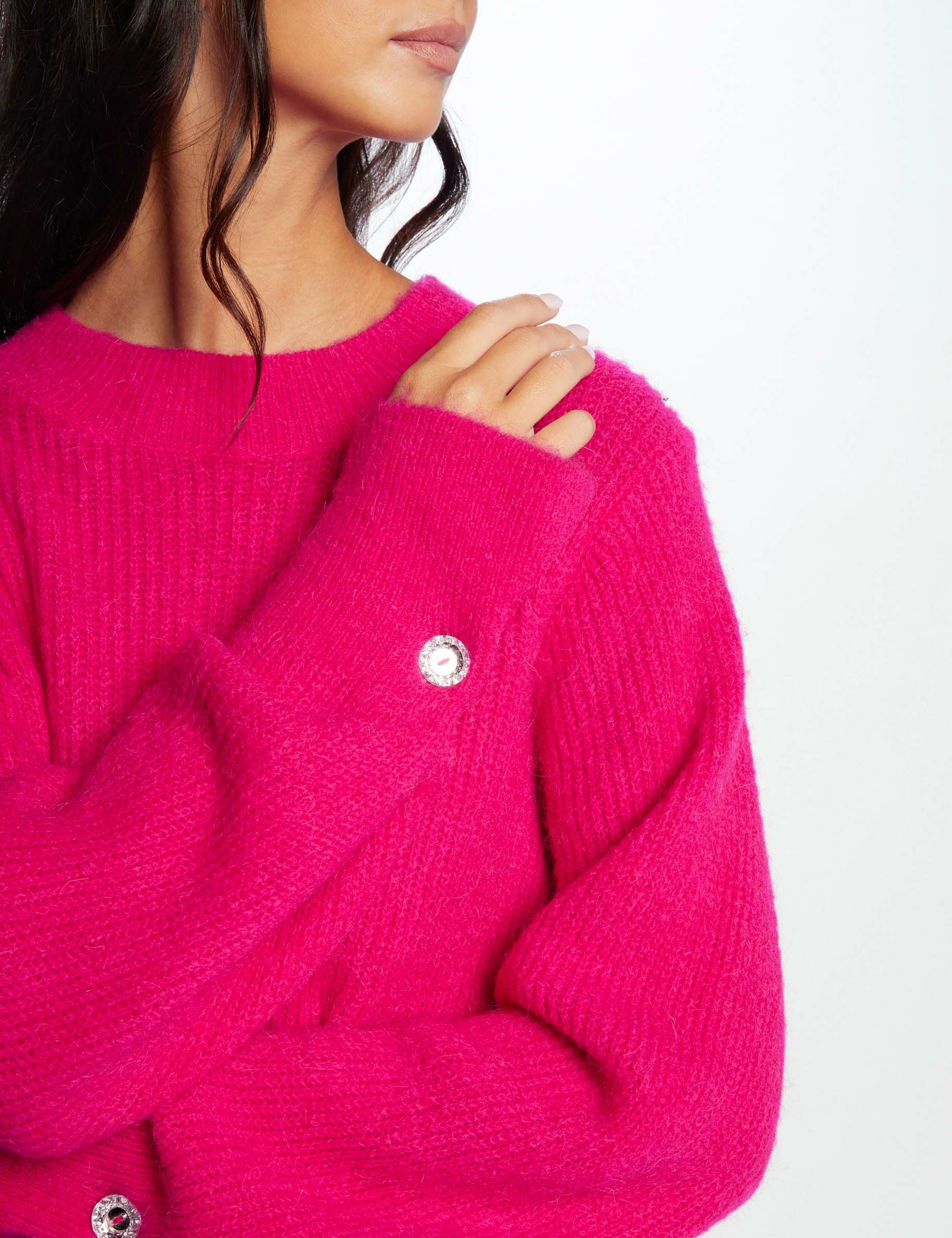 Pull à manches courtes - Rose - Femme