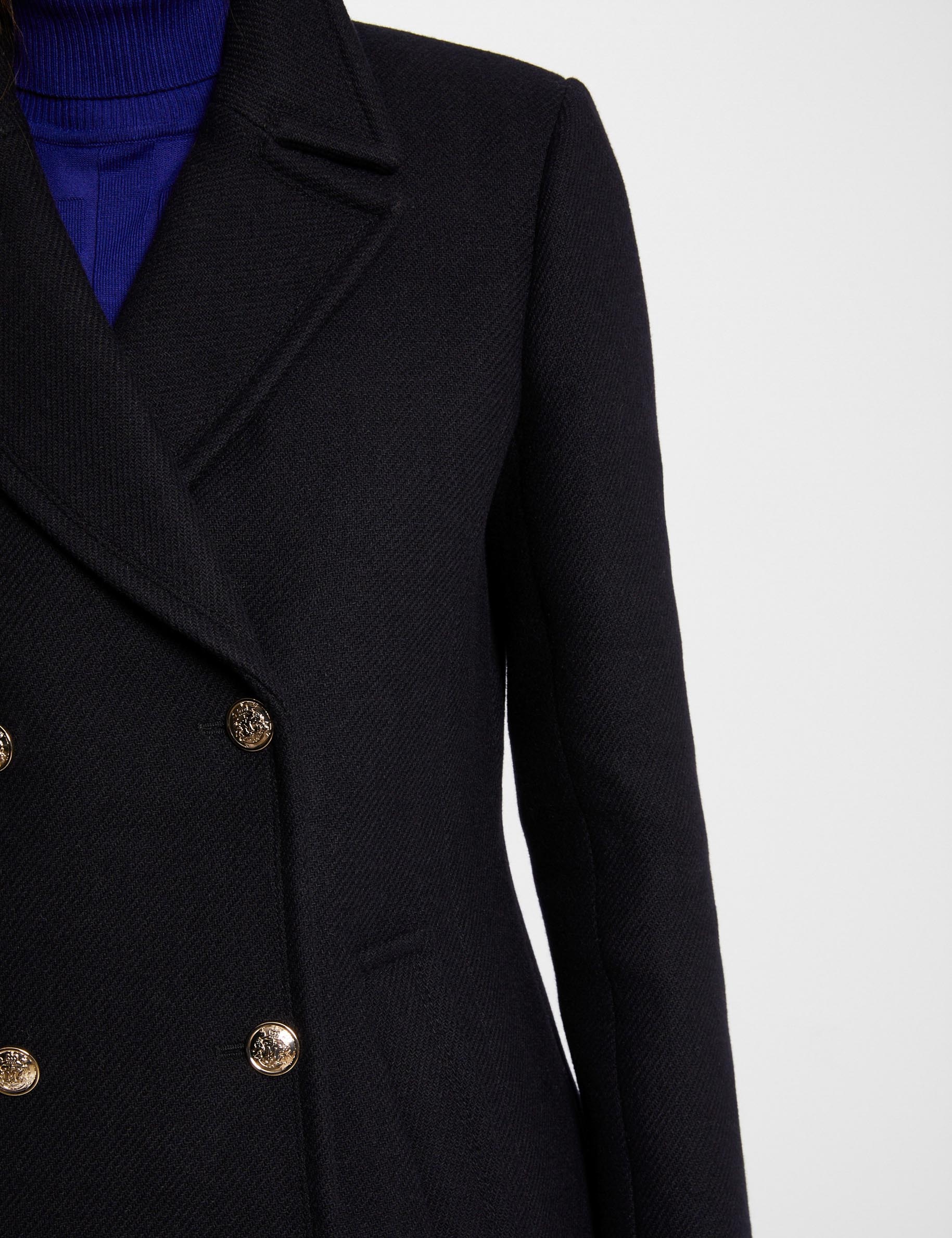 Manteau double boutonnage marine femme