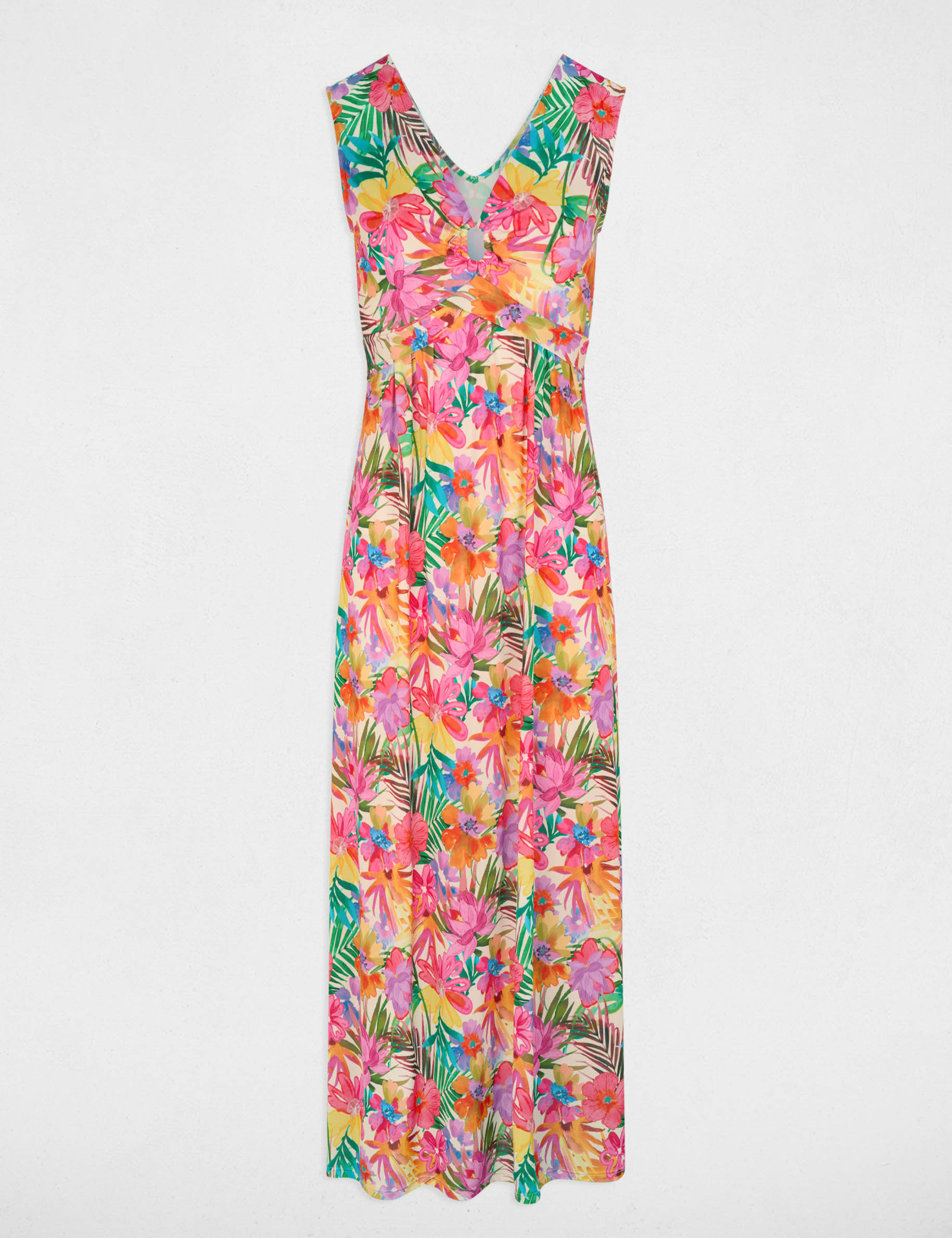 Robe longue d&eacute;collet&eacute; multicolore femme