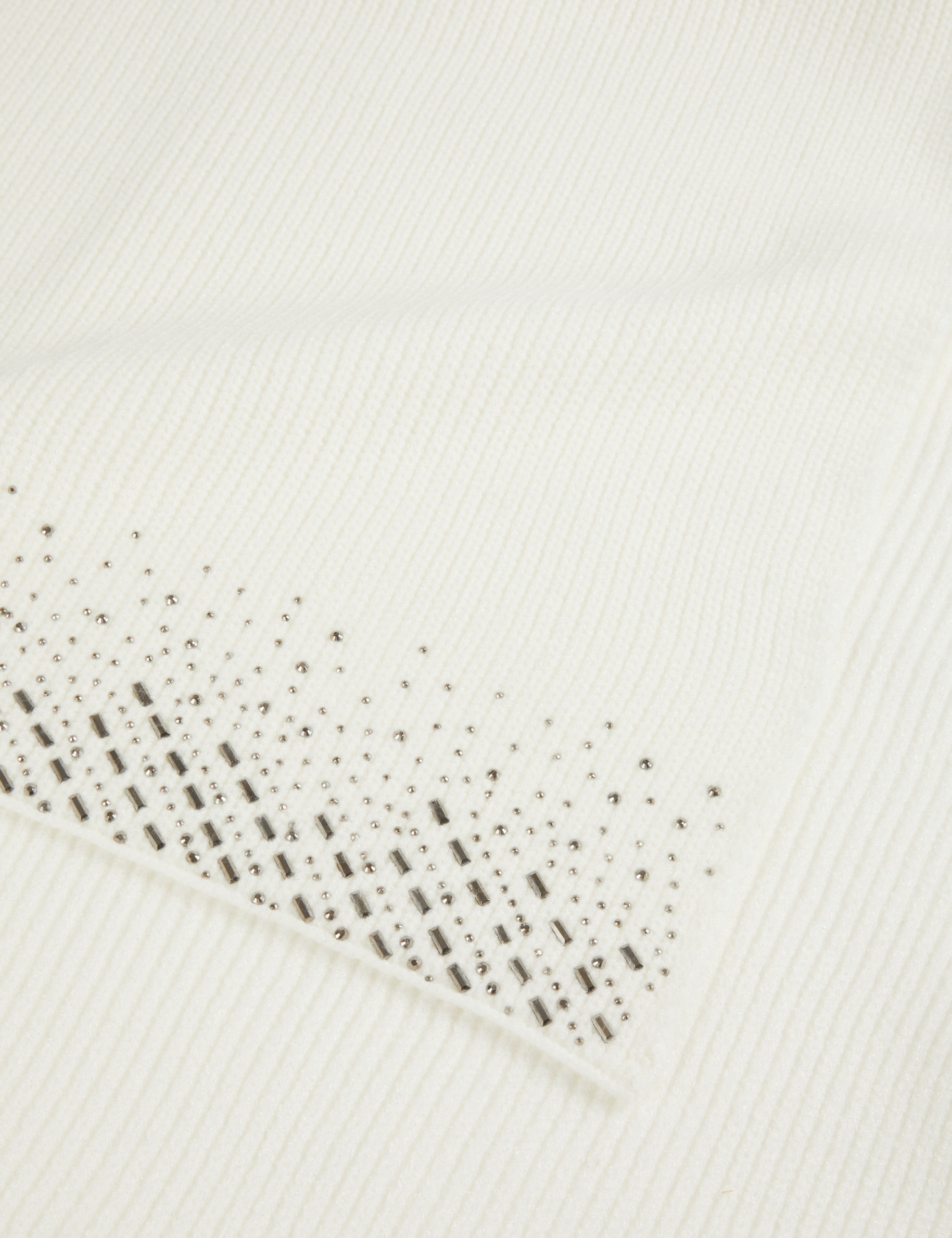 echarpe tricotee avec strass beige femme Écharpe tricotée avec strass beige femme