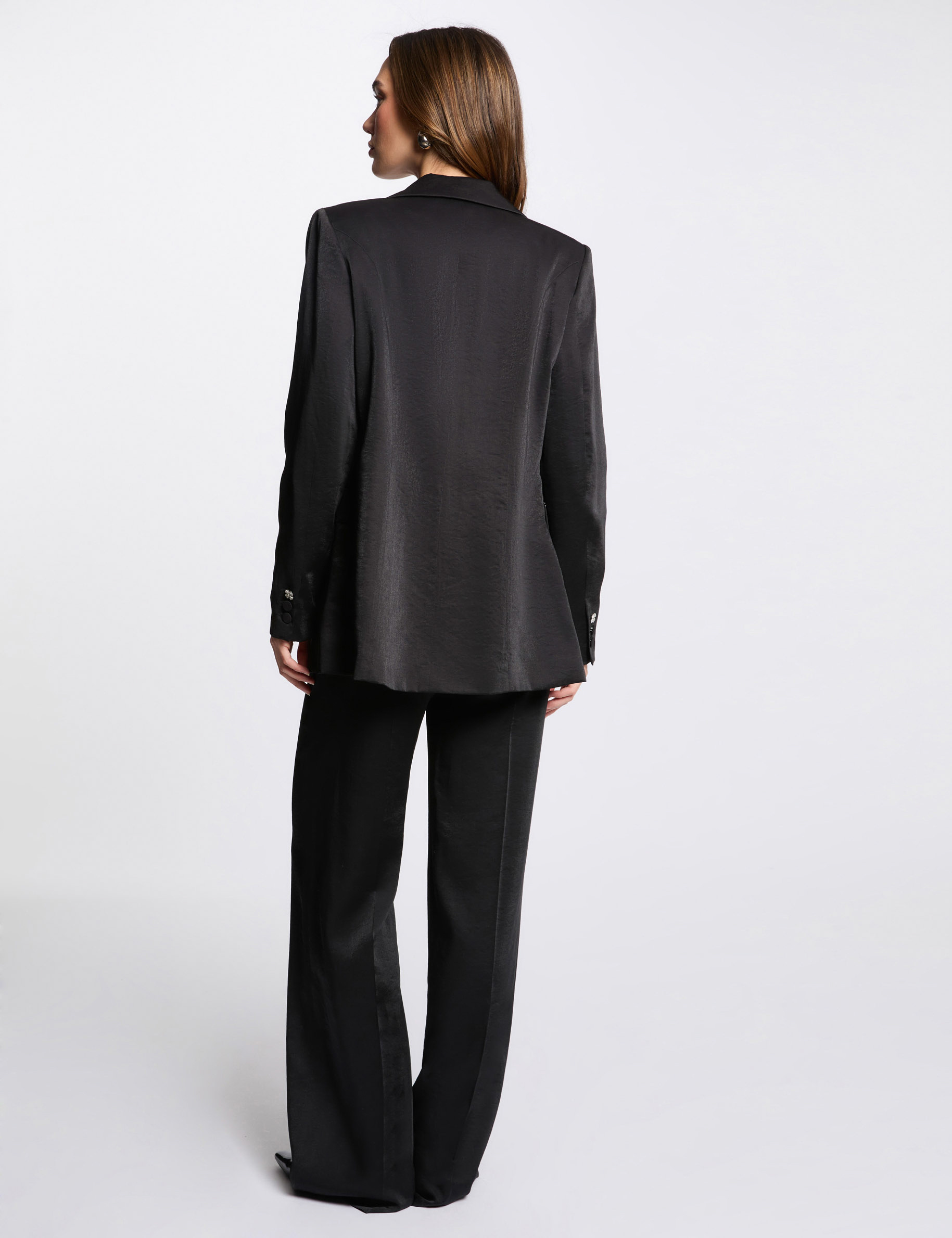 blazer suedine noir femme Blazer suédine noir femme