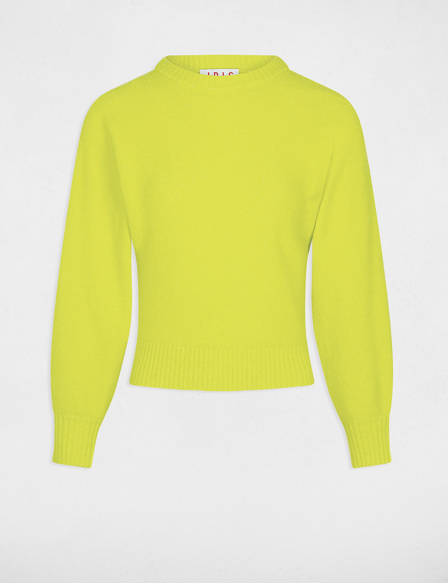 Pull manches longues à col rond anis femme