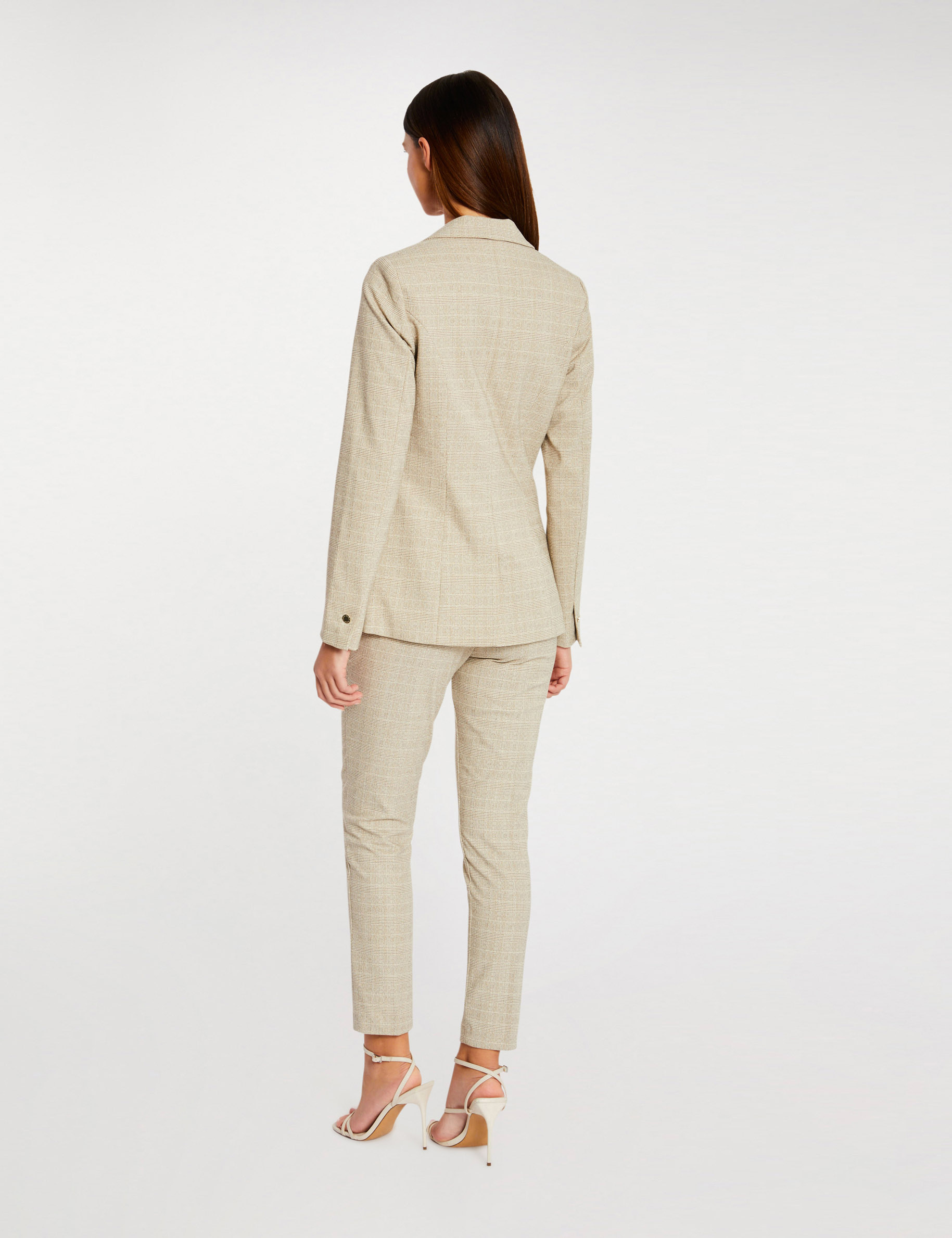 Pantalon 7/8ème coupe cigarette beige femme