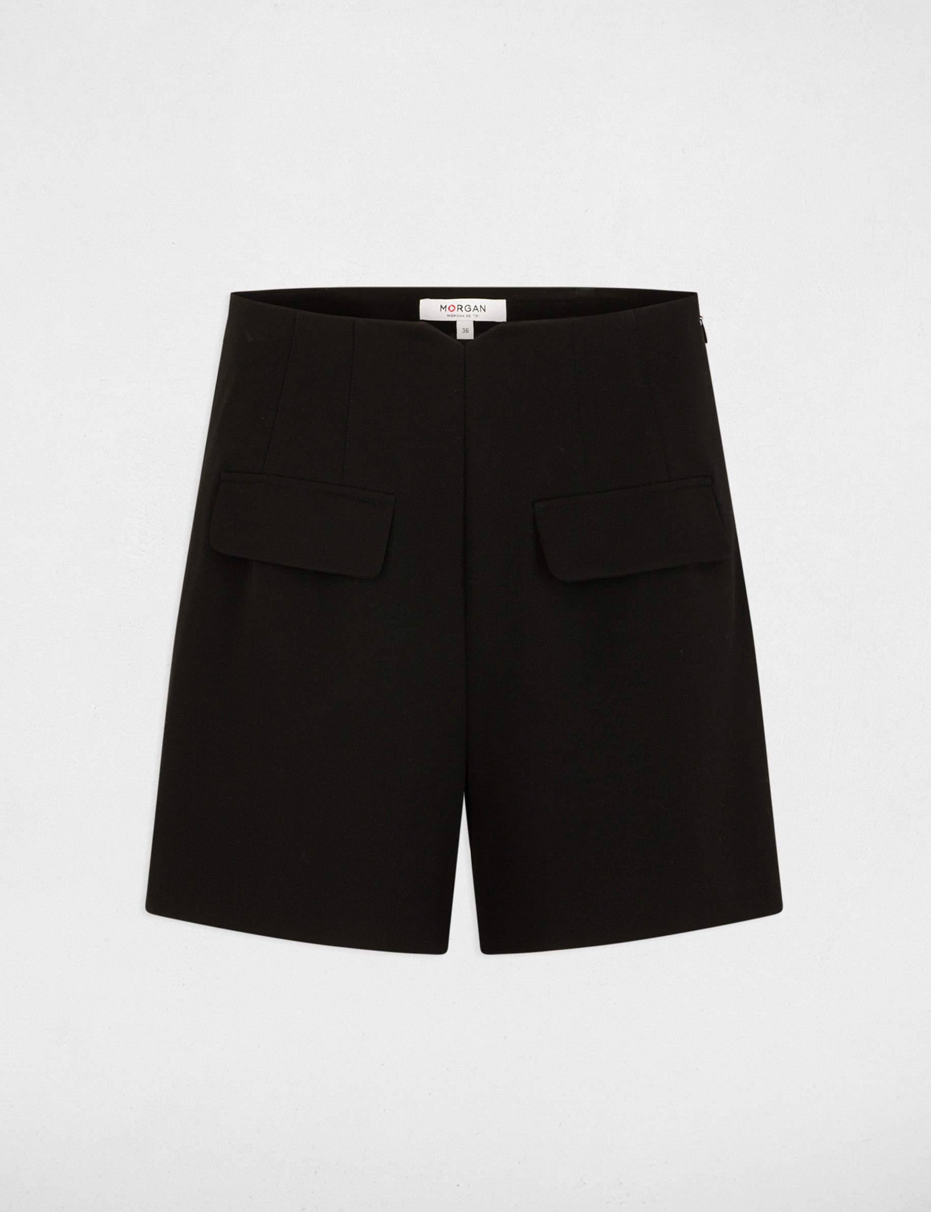 Short taille haute noir femme