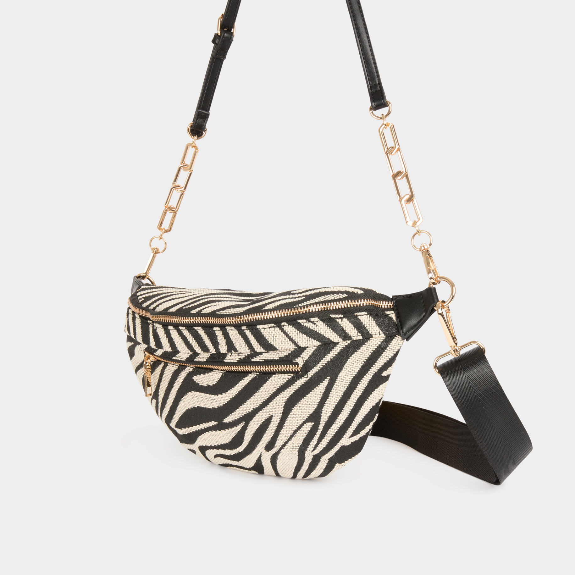 sac banane imprime zebre ivoire femme Sac banane imprimé zèbre ivoire femme
