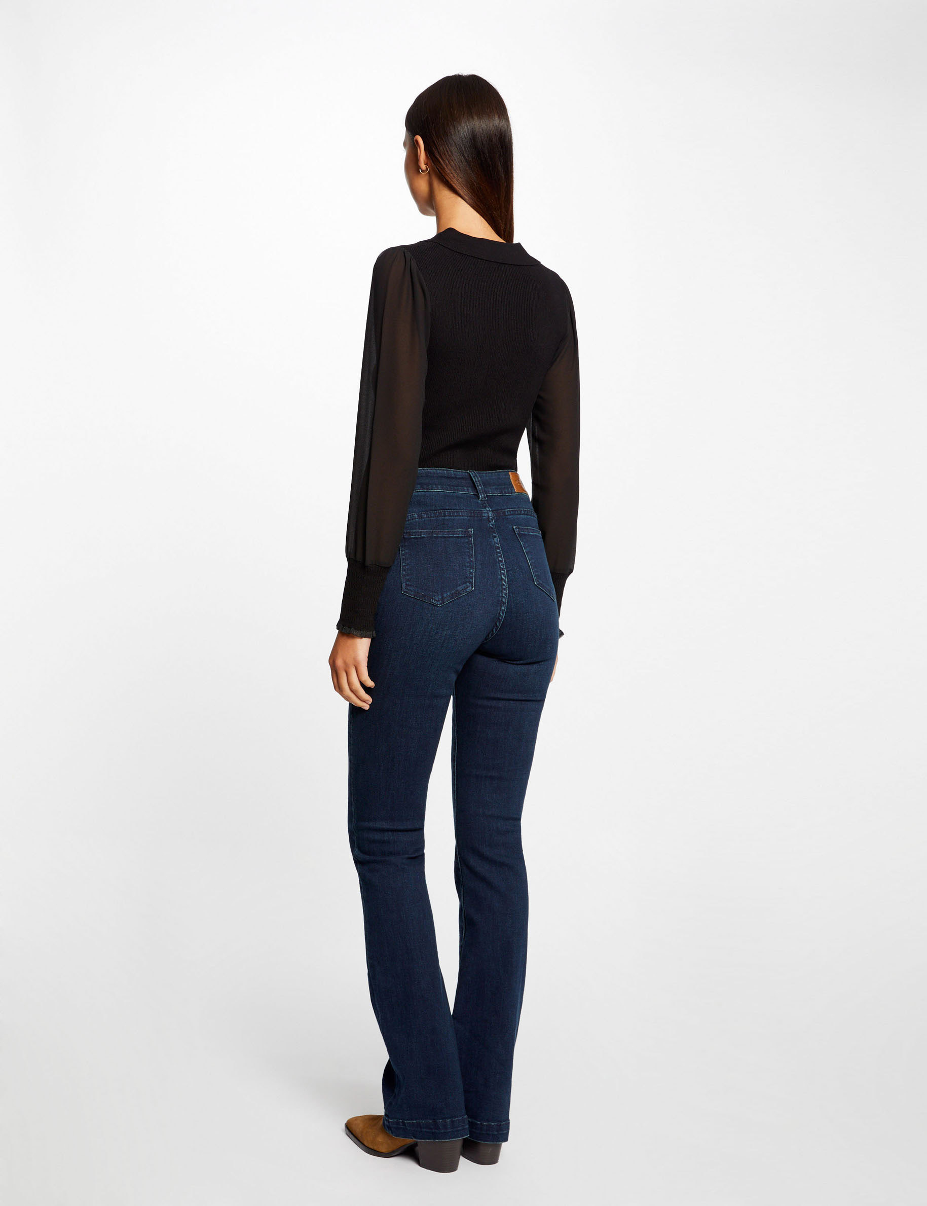 pull manches longues semi transparentes noir femme Pull manches longues semi-transparentes noir femme