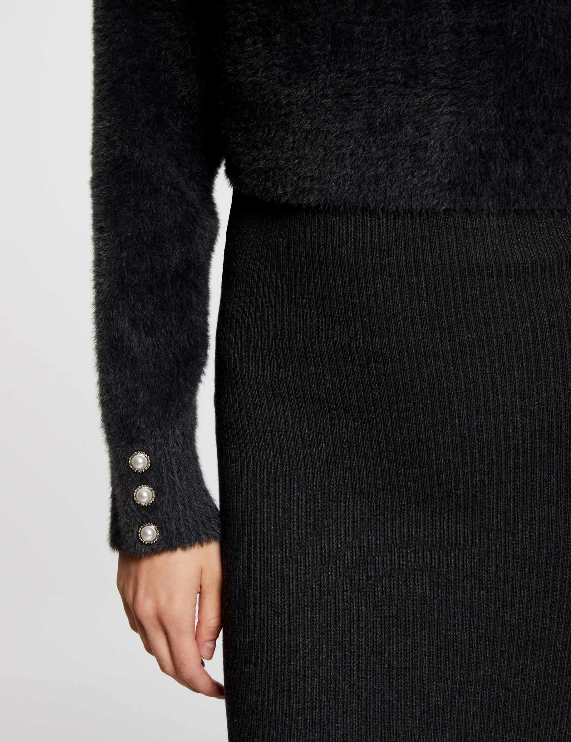 Robe tricot midi ajust&eacute;e 2-en-1 gris fonc&eacute; femme