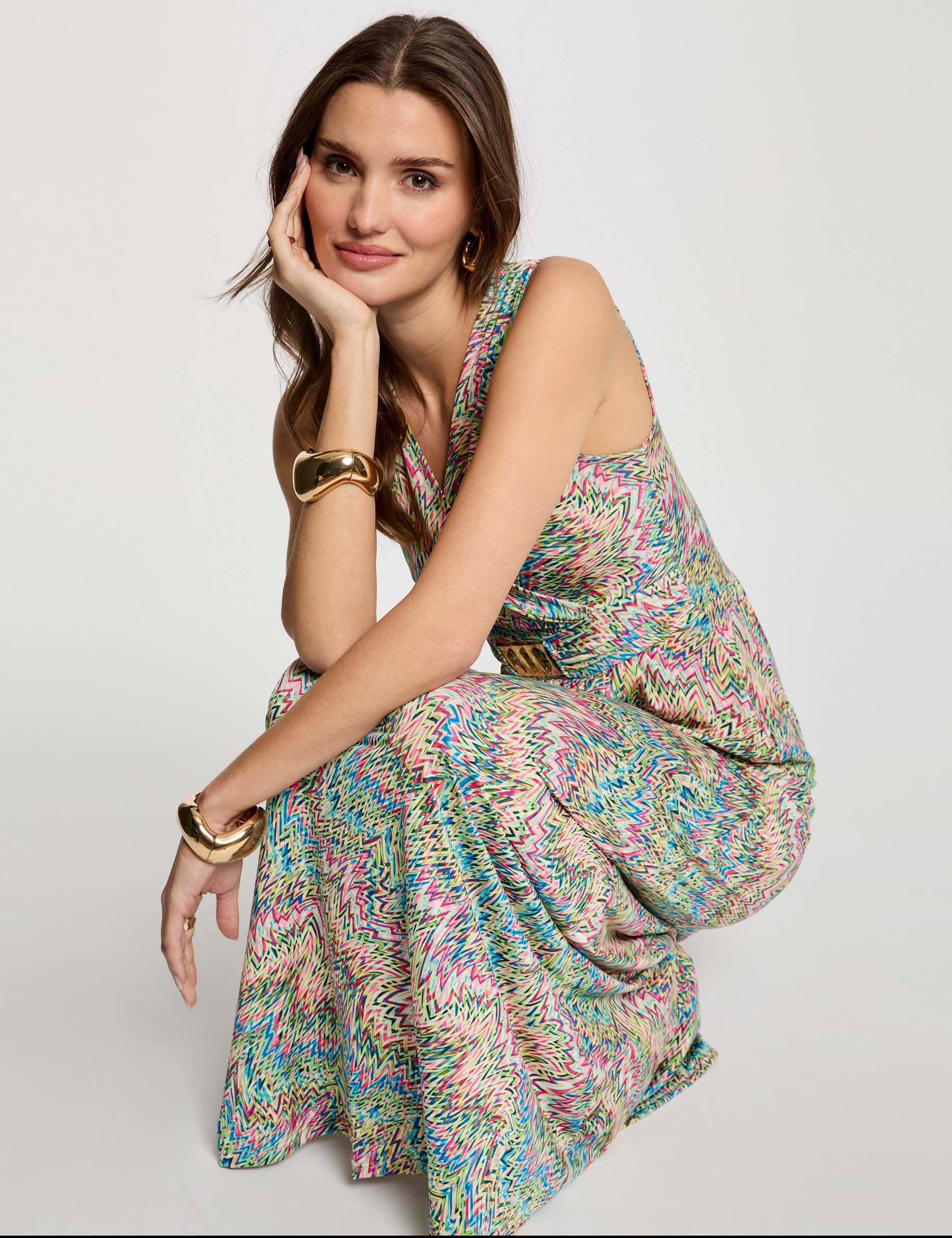 Robe Mi-longue Marks And Spencer – Femme – Taille 10 – Multicolore Floral – Manches Ballon – 100% Viscose
