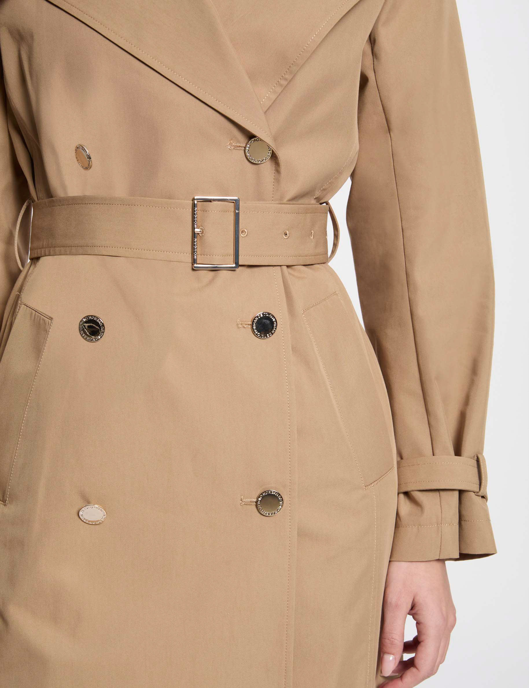 trench long ceinture beige femme Trench long ceinturé beige femme