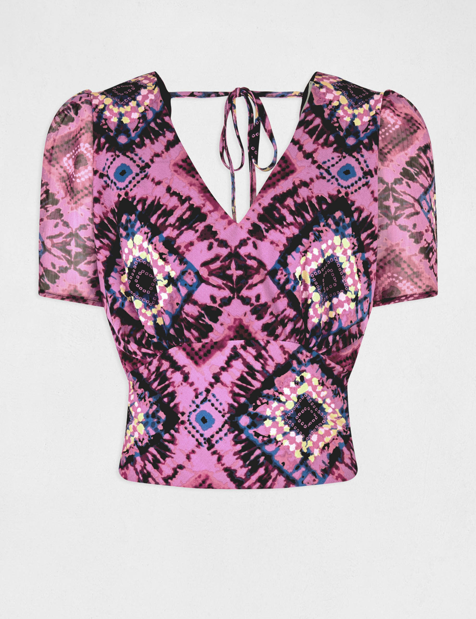 T-shirt manches courtes imprimé abstrait multico femme T-shirt manches courtes imprimé abstrait multico femme