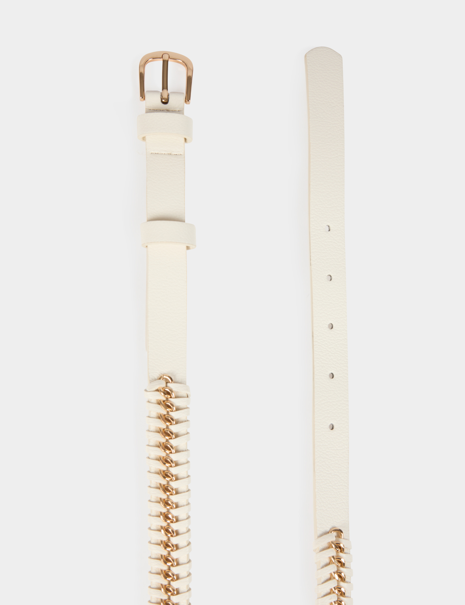 ceinture tressee chaine blanc femme Ceinture tressée chaîne blanc femme
