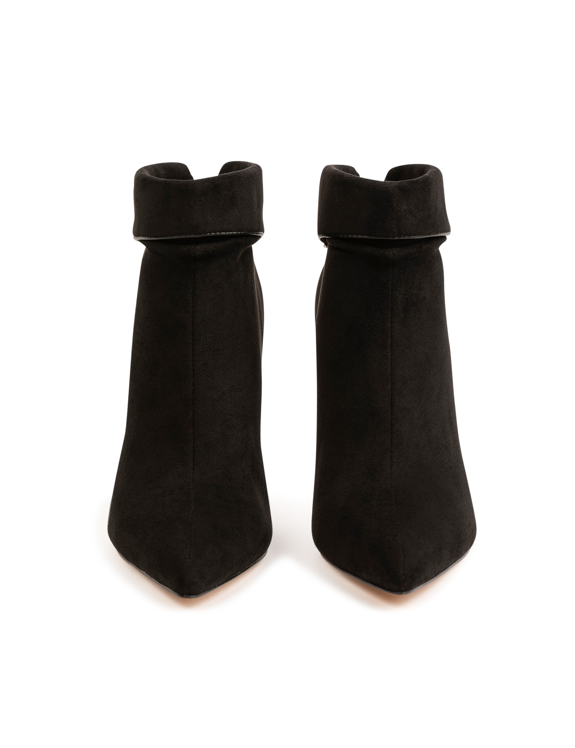 Bottines à talons aiguilles avec revers noir femme