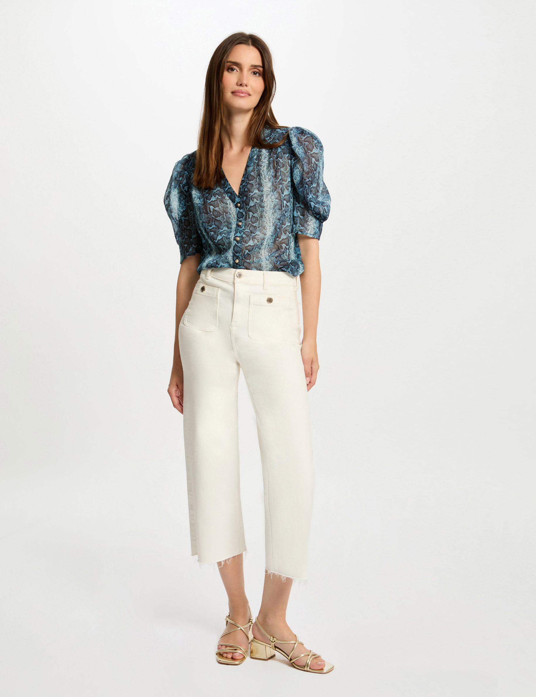 chemise manches 34 imprimee multico femme Chemise manches 3/4 imprimée multico femme