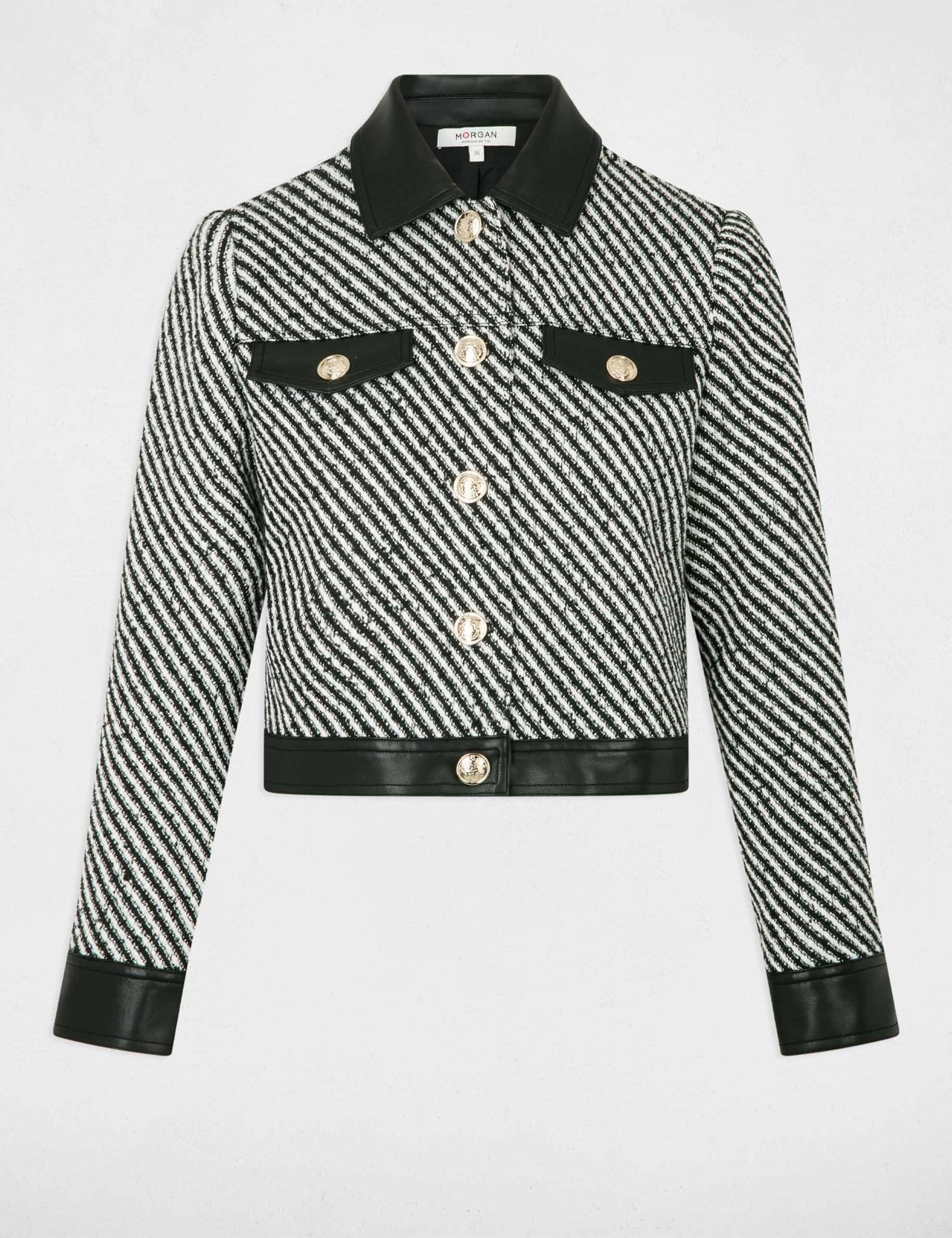 Veste ajust&eacute;e tweed noir femme
