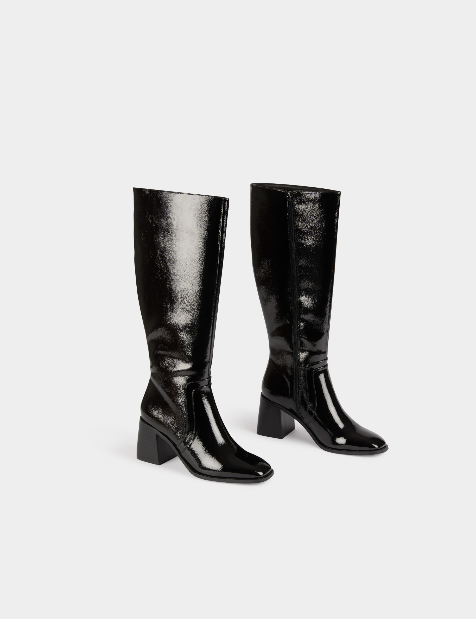 Bottines Femme Mi-mollet Talon épais 6 Cm - Style Rétro Décontracté, Enfilage Facile, Semelle Confort