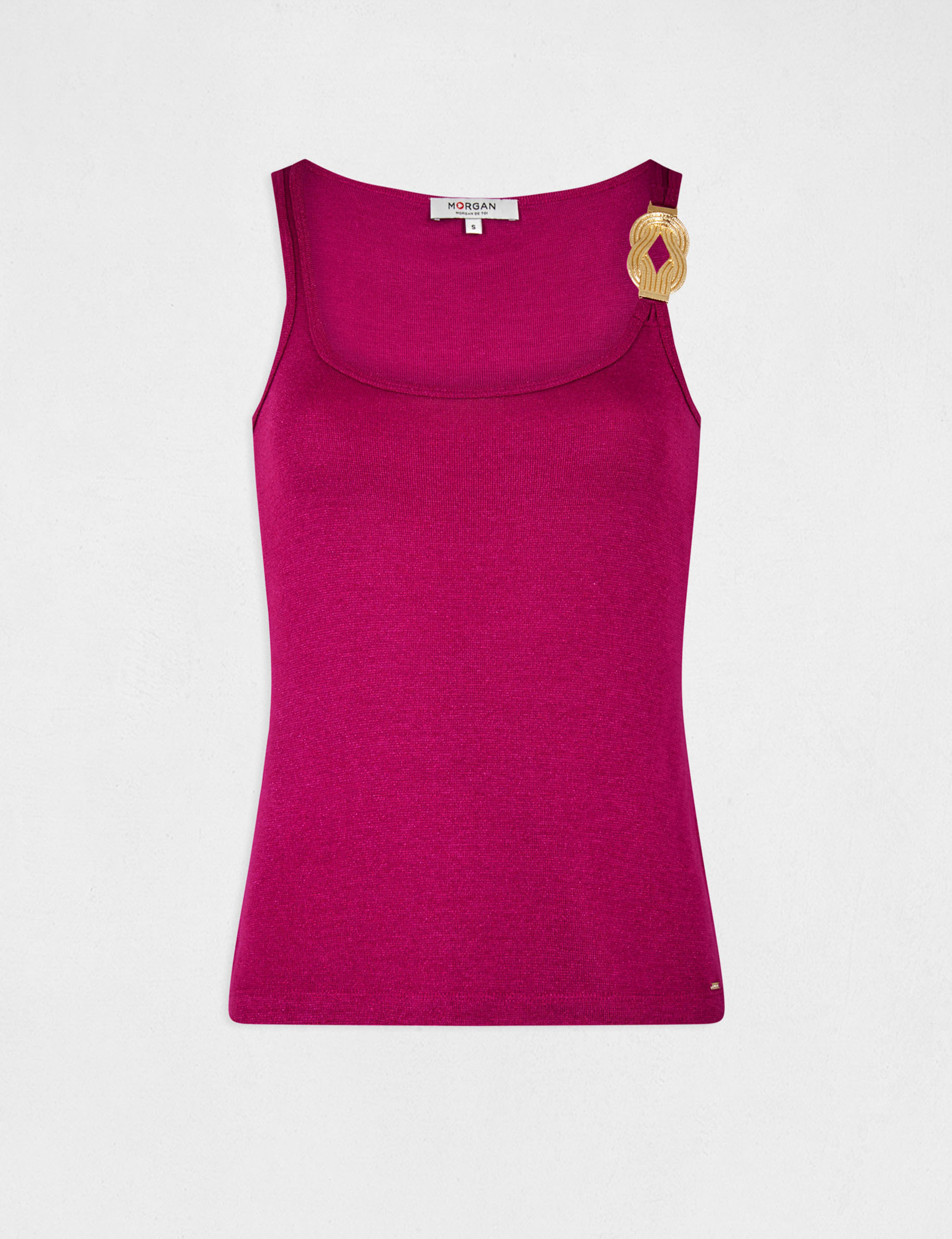 Débardeur bretelles larges à ornement framboise femme Débardeur bretelles larges à ornement framboise femme