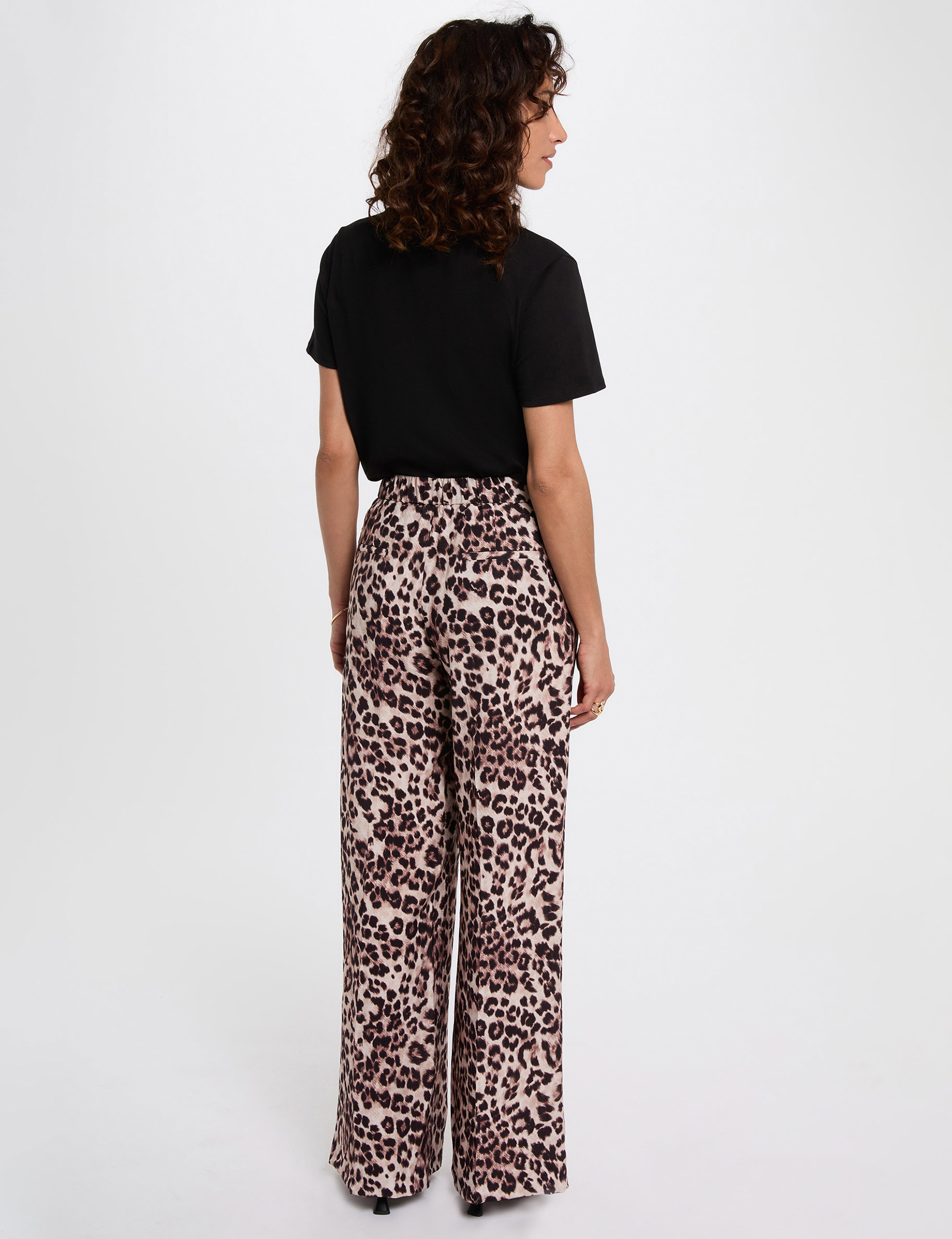 pantalon droit fluide multicolore femme Pantalon droit fluide multicolore femme