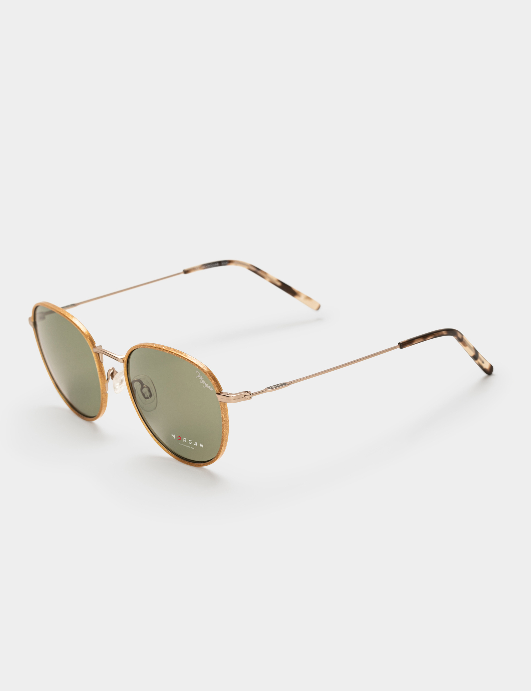 Lunettes de soleil arrondies dore femme