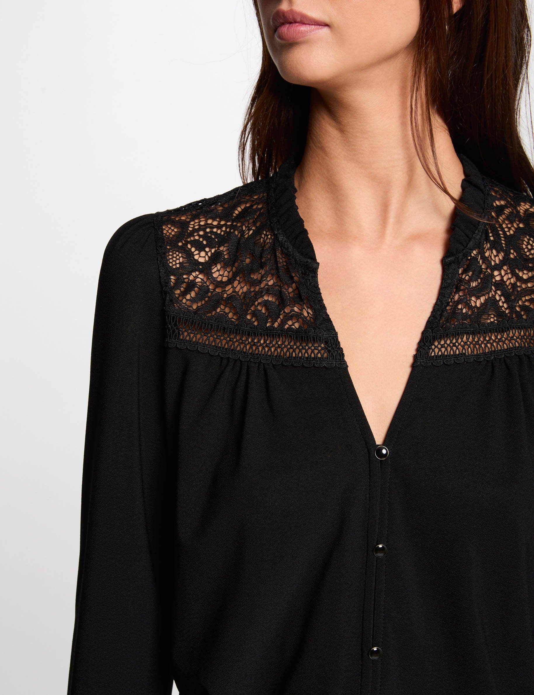 t shirt manches longues noir femme T-shirt manches longues noir femme