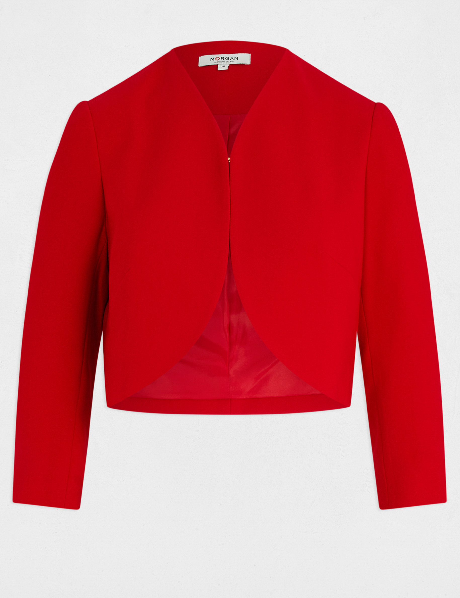 veste droite manches 34 rouge femme Veste droite manches 3/4 rouge femme