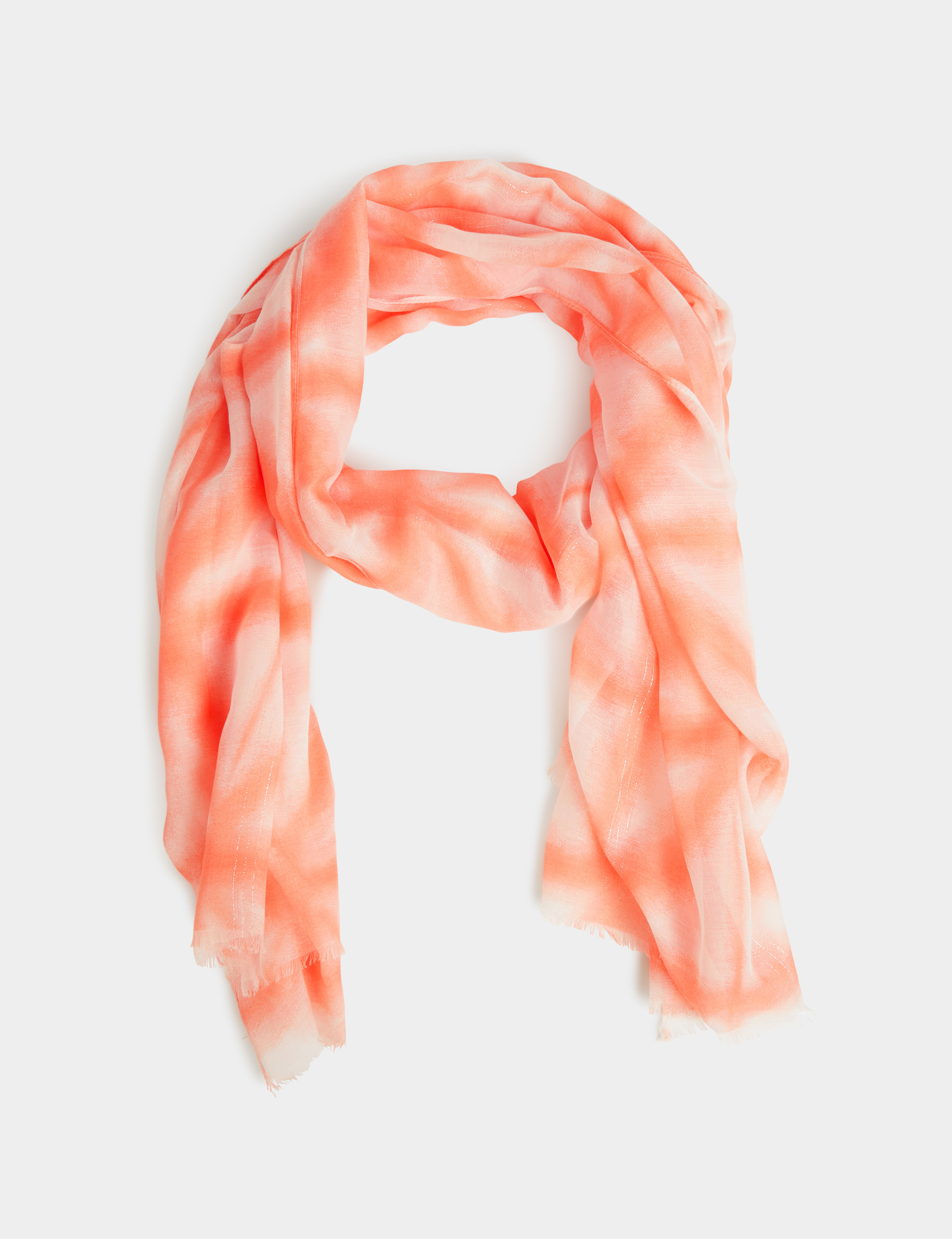 Foulard imprimé tie dye rose moyen femme Foulard imprimé tie dye rose moyen femme